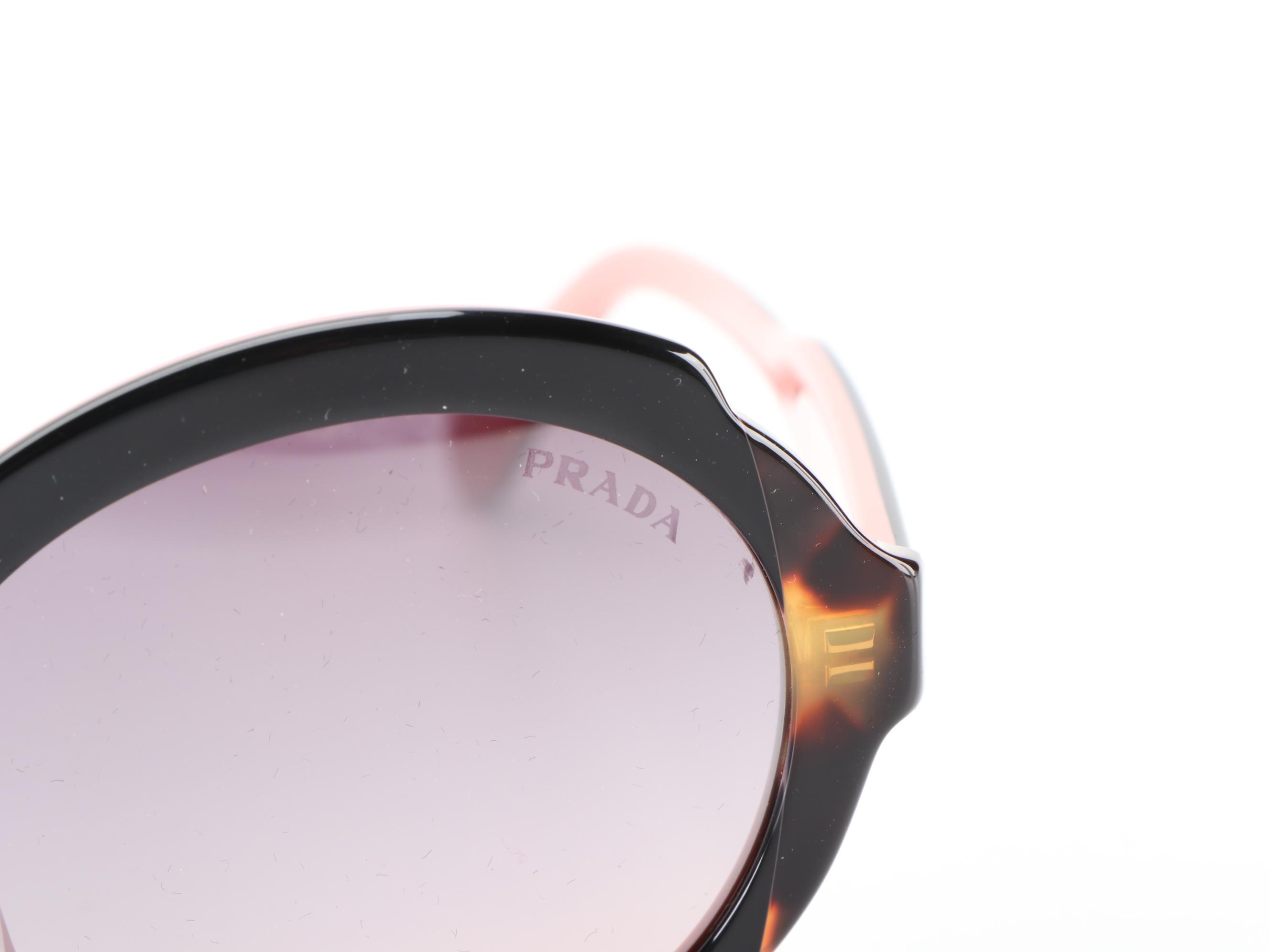 Prada SPR17U-F Round/Oval Sunglasses with Case and Box