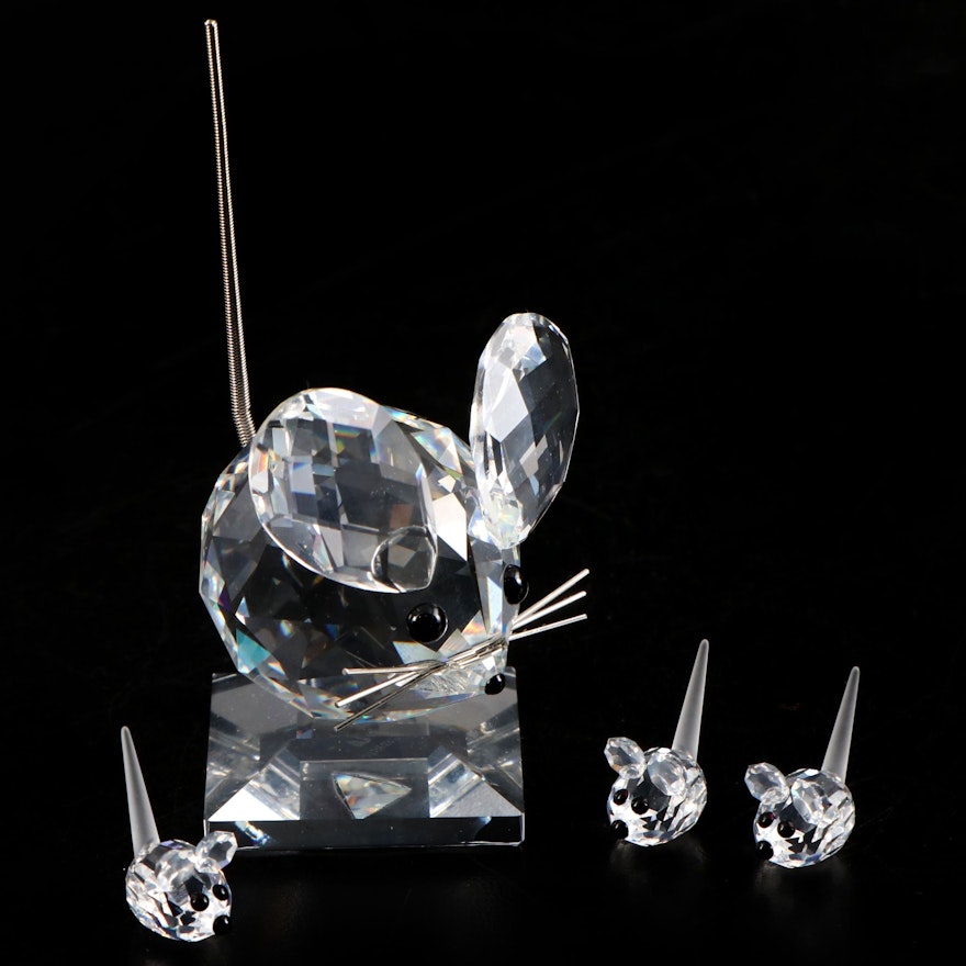 Swarovski Crystal "In a Summer Meadow" Collection Mice Figurines