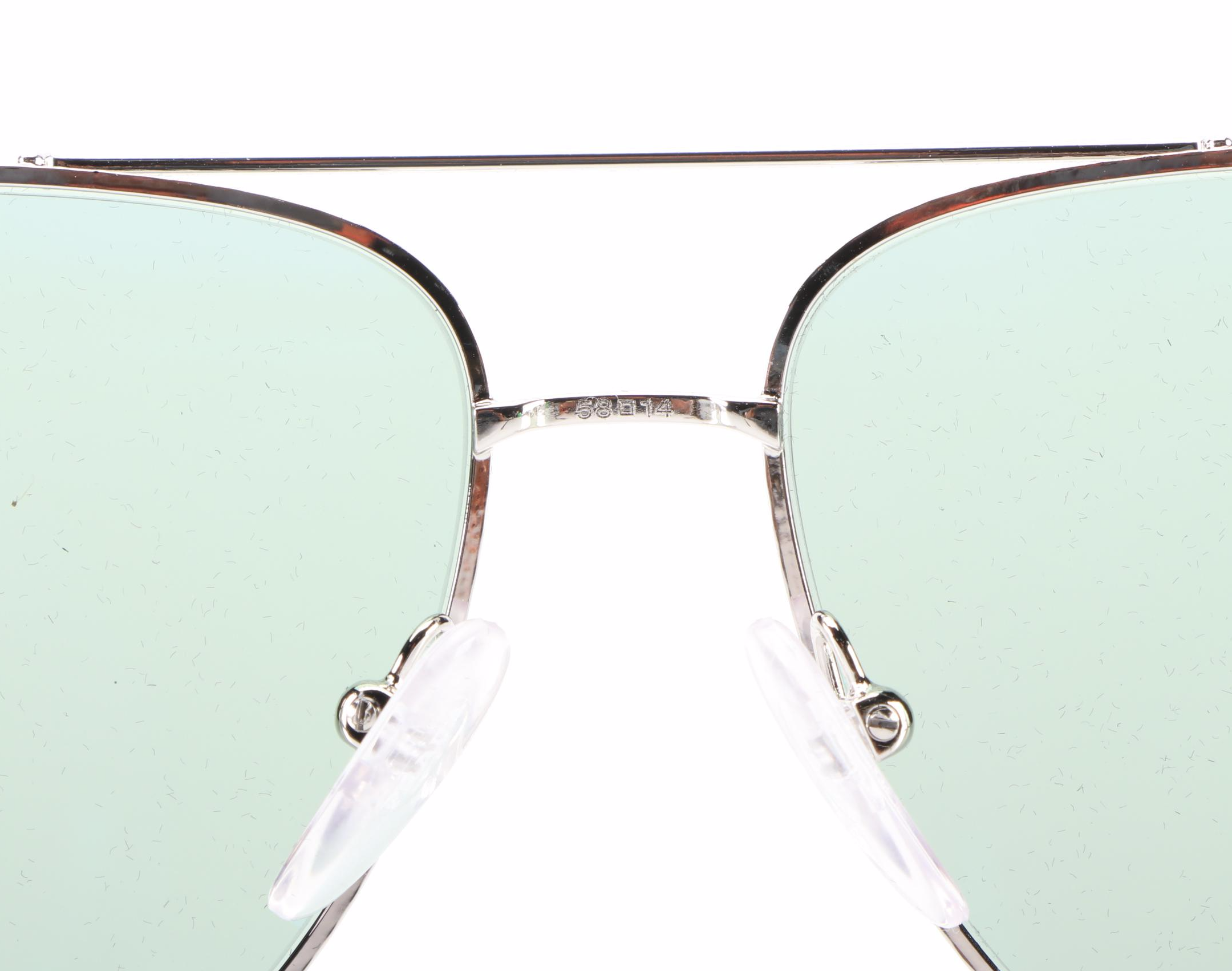 Prada SPR63X Aviator Sunglasses in Silver Tone Metal with Case and Box