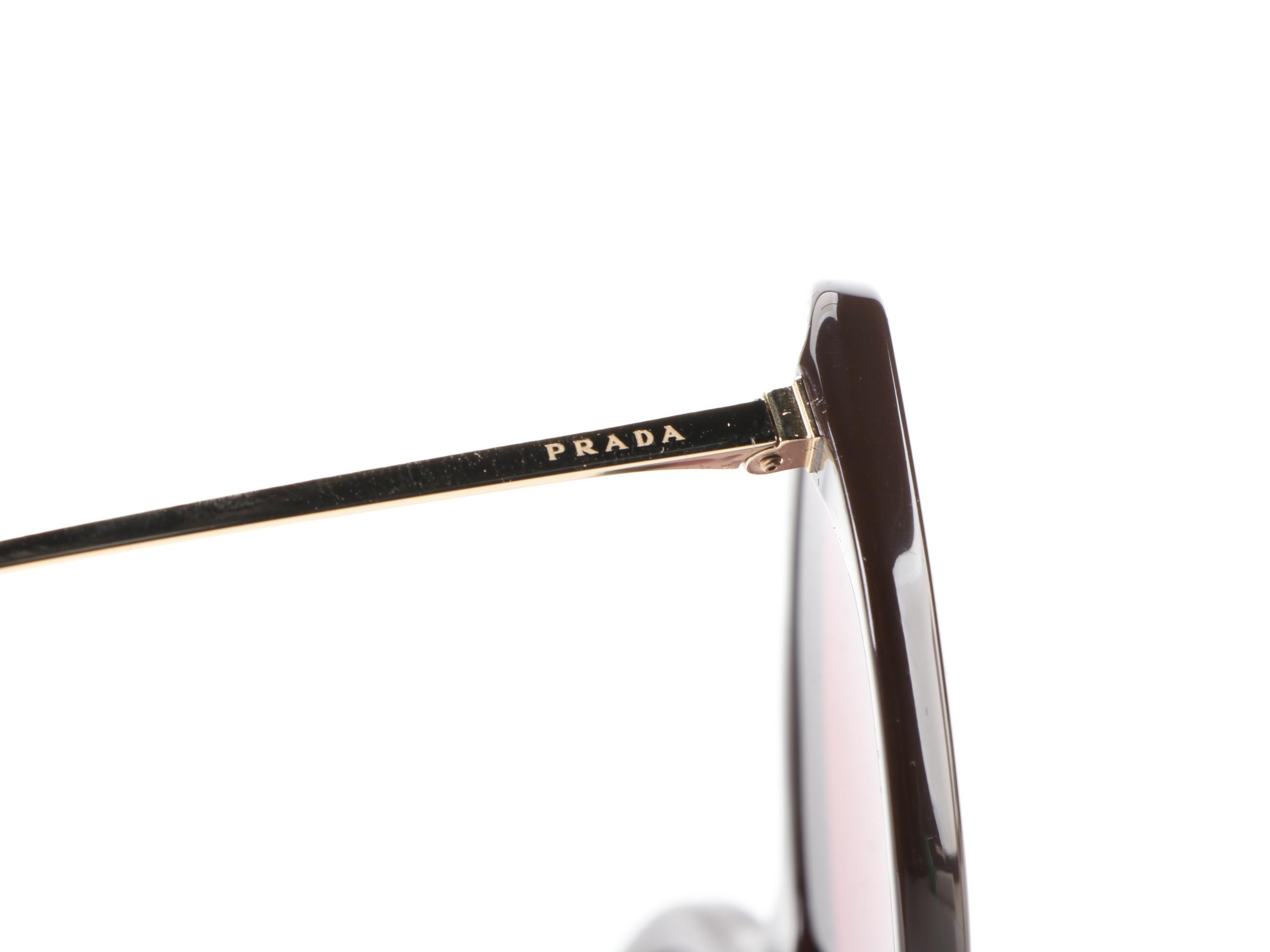 Prada SPR 18X Round Butterfly Sunglasses with Polarized Lenses with Case and Box