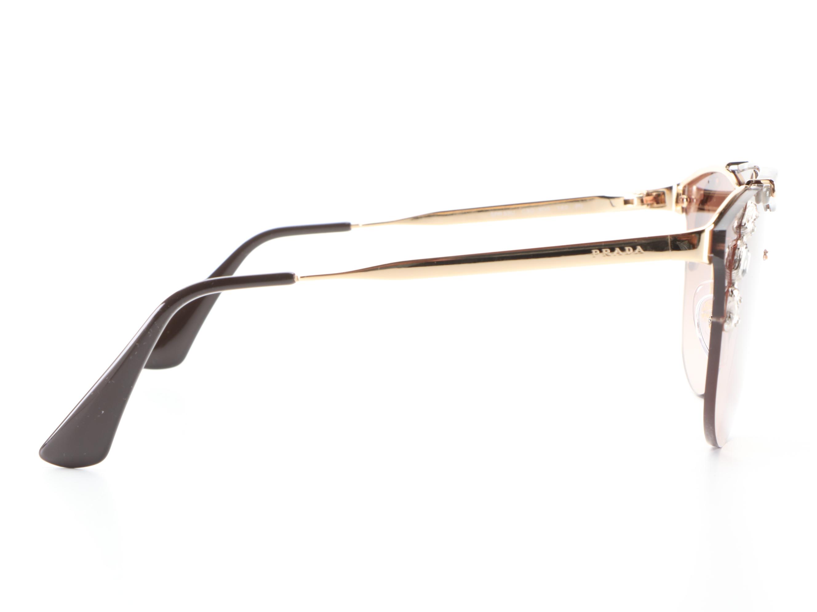 Prada SPR53U Embellished Sunglasses with Case and Box