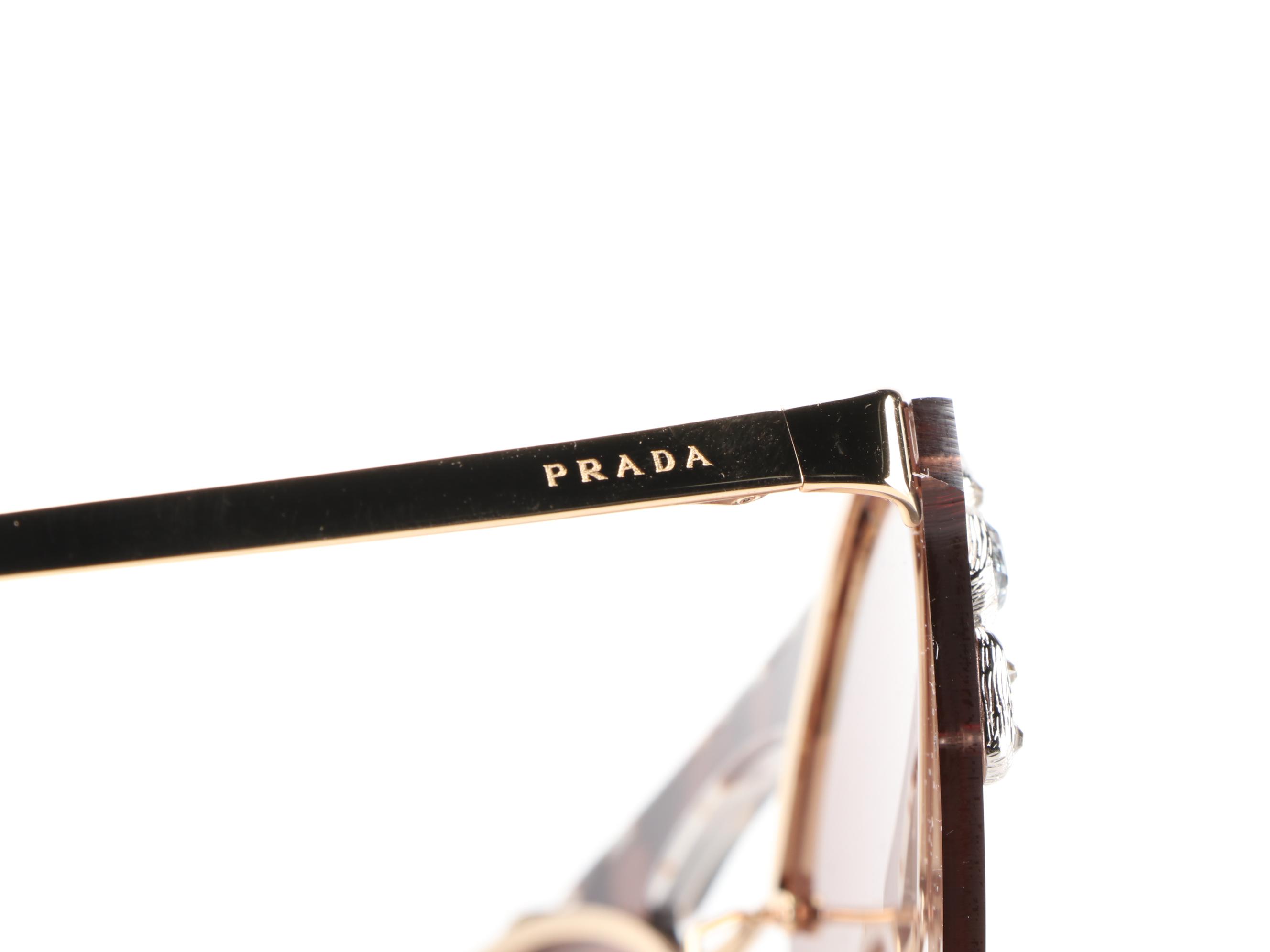 Prada SPR53U Embellished Sunglasses with Case and Box