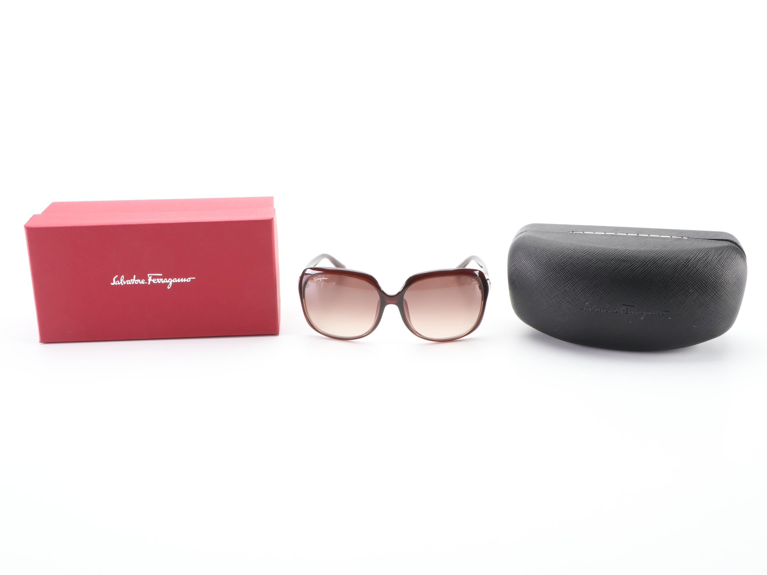 Salvatore Ferragamo SF739SA Oversized Sunglasses with Case and Box
