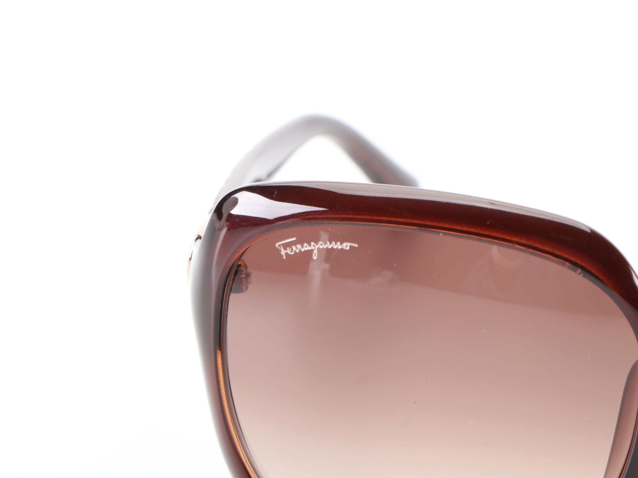 Salvatore Ferragamo SF739SA Oversized Sunglasses with Case and Box