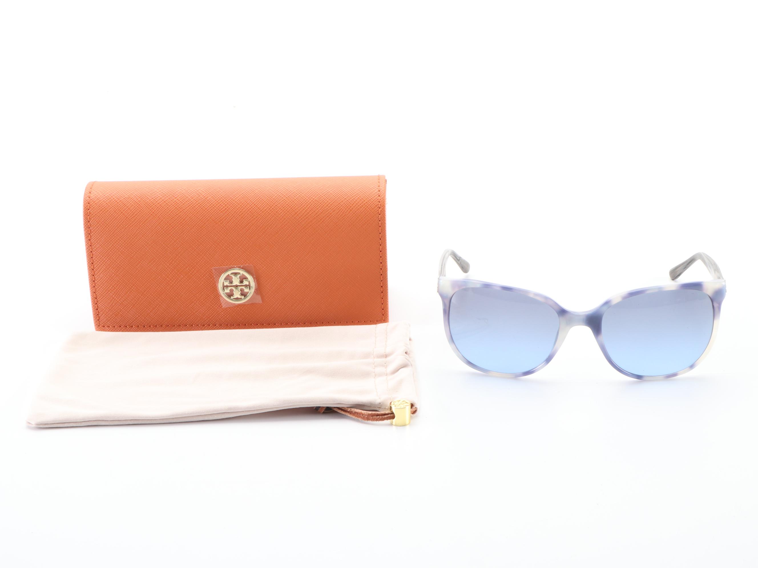 Tory Burch TY7106 Blue and White Acetate Sunglasses with Case