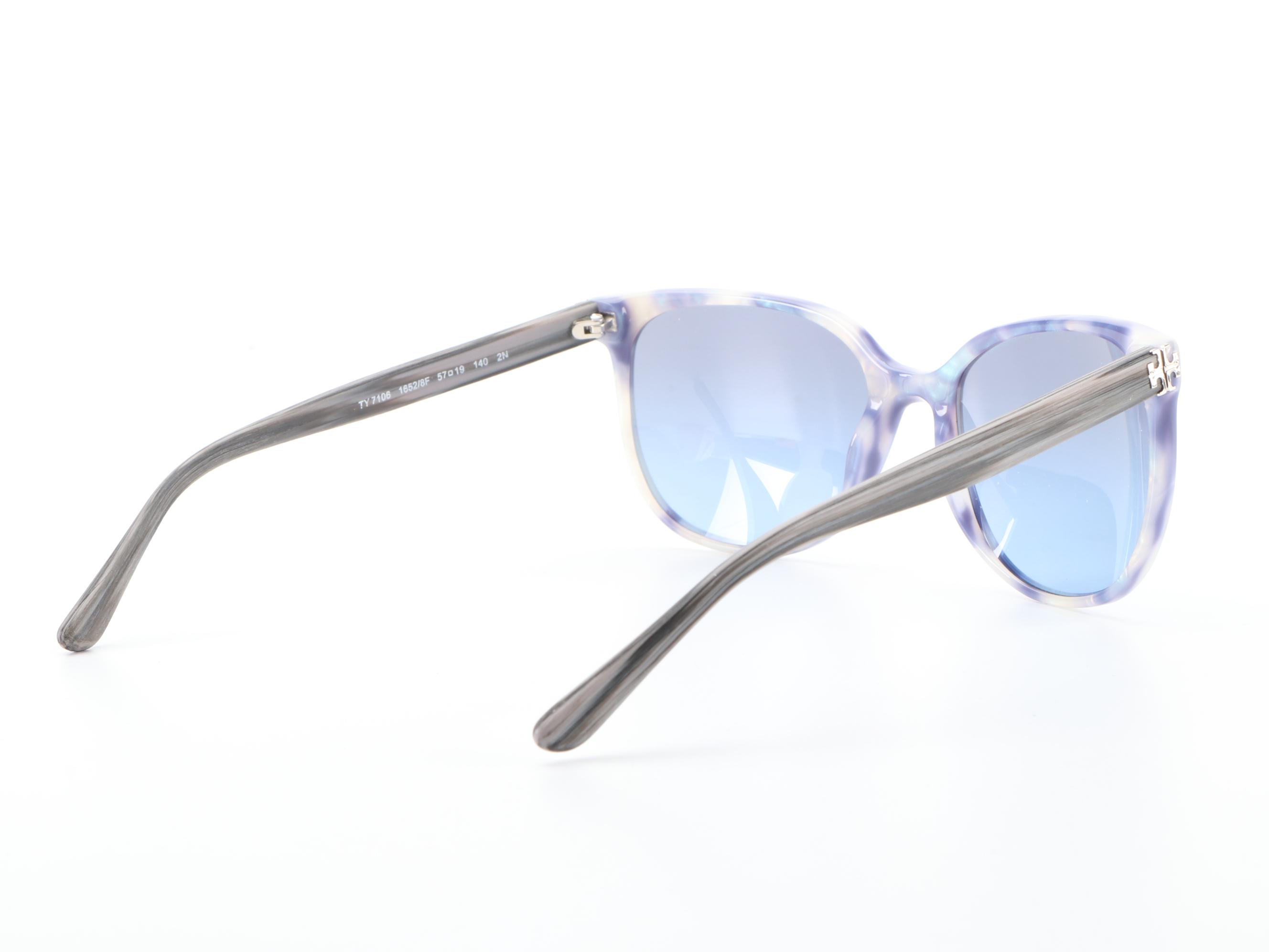 Tory Burch TY7106 Blue and White Acetate Sunglasses with Case