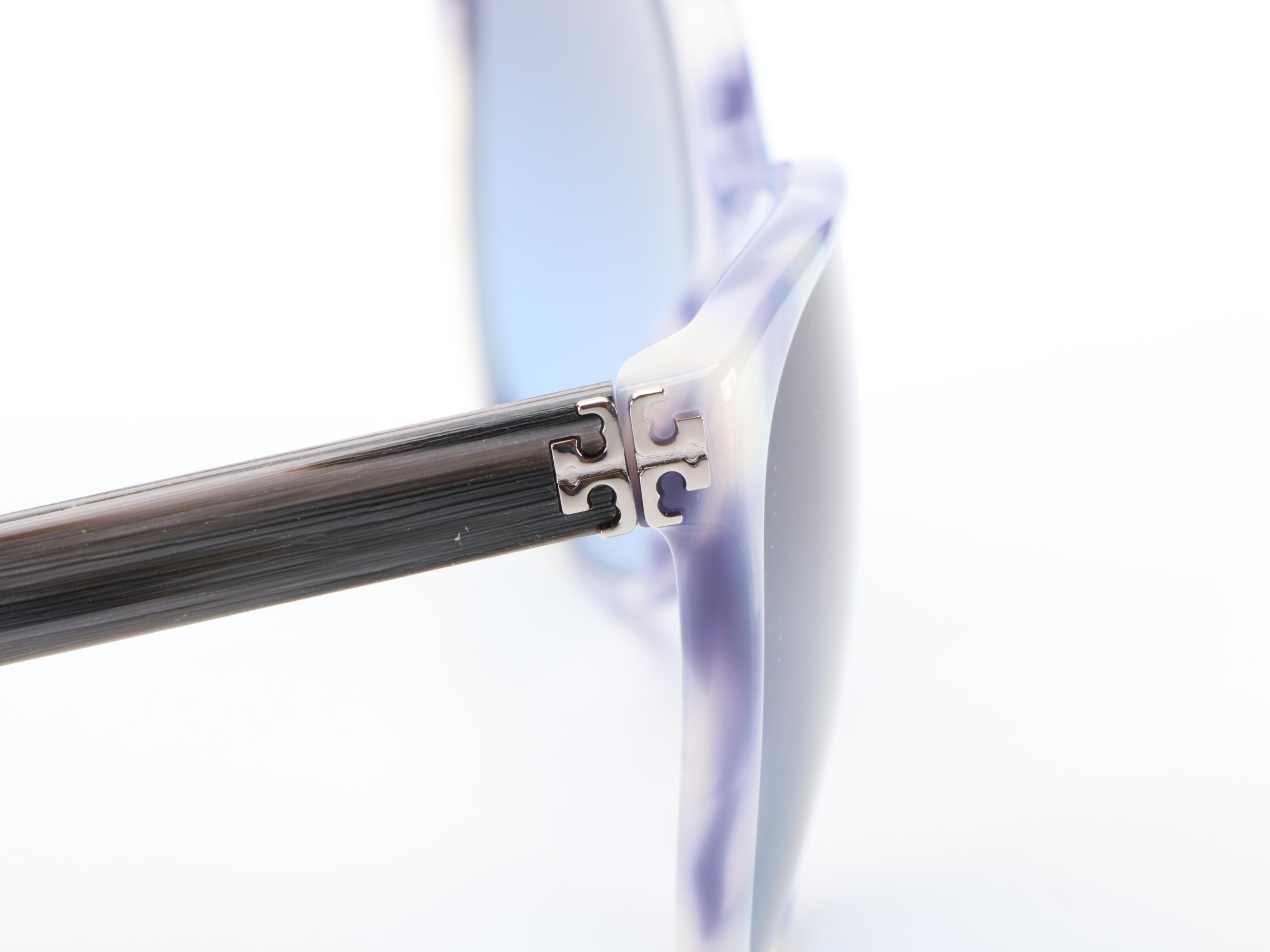 Tory Burch TY7106 Blue and White Acetate Sunglasses with Case