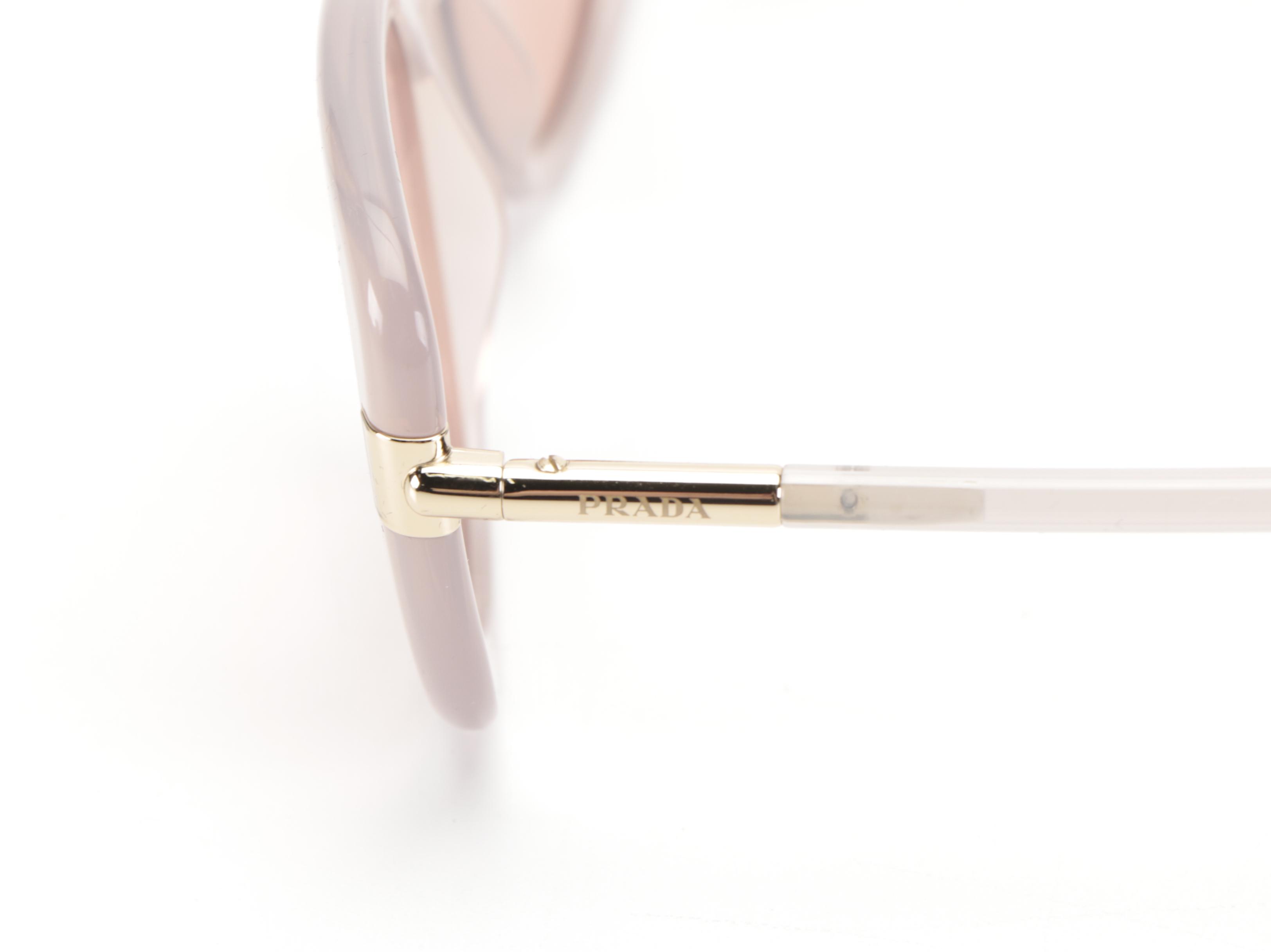 Prada SPR04W Square Sunglasses in Pink with Case and Box