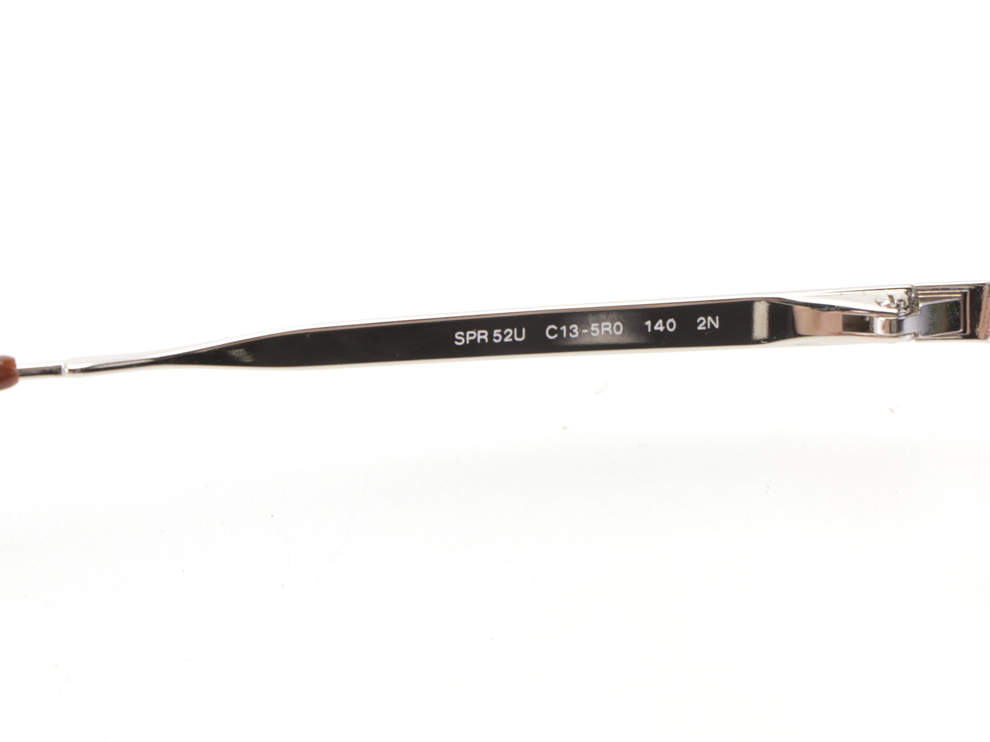 Prada SPR52U Round Pilot Sunglasses with Case and Box