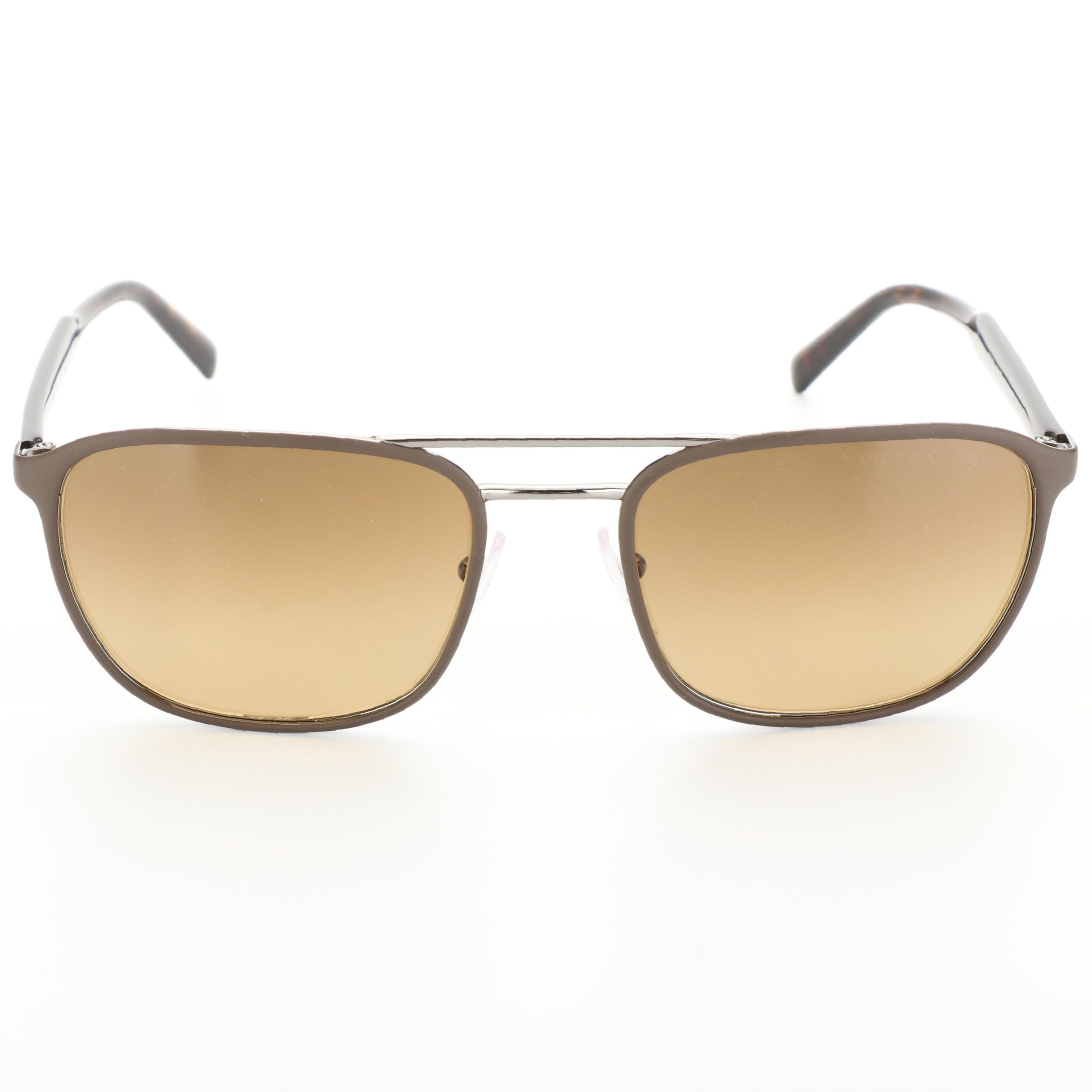 Prada SPR75V Square Polarized Sunglasses with Case