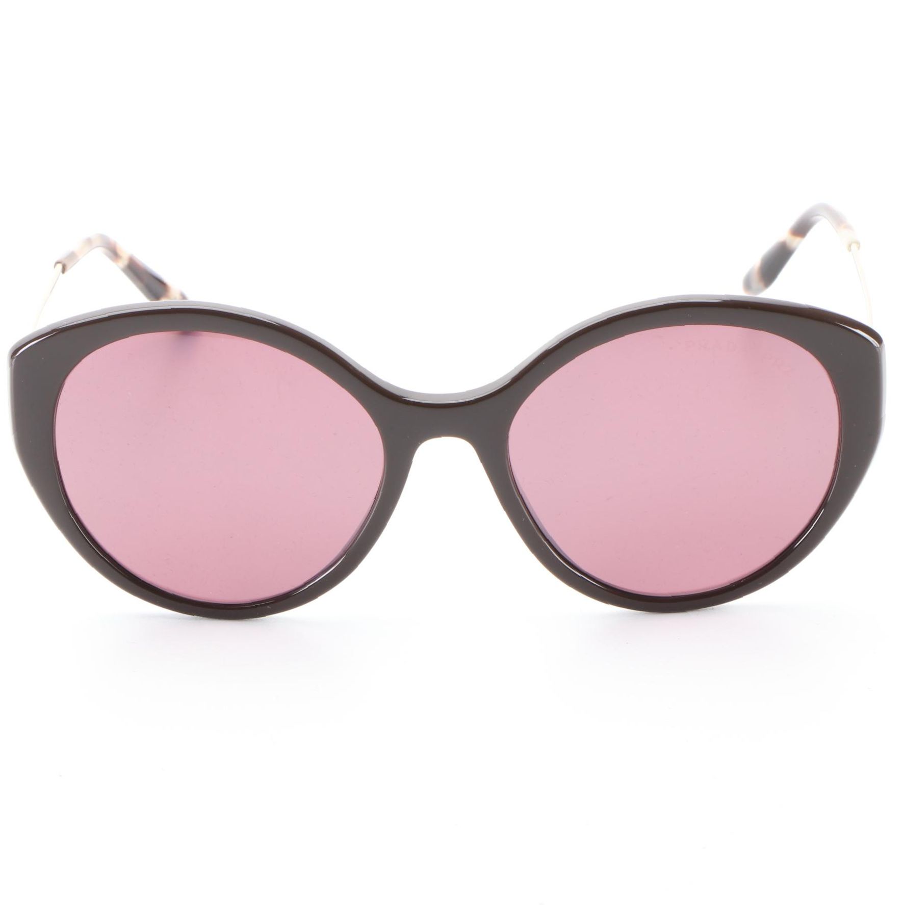 Prada SPR 18X Round Butterfly Sunglasses with Polarized Lenses with Case and Box