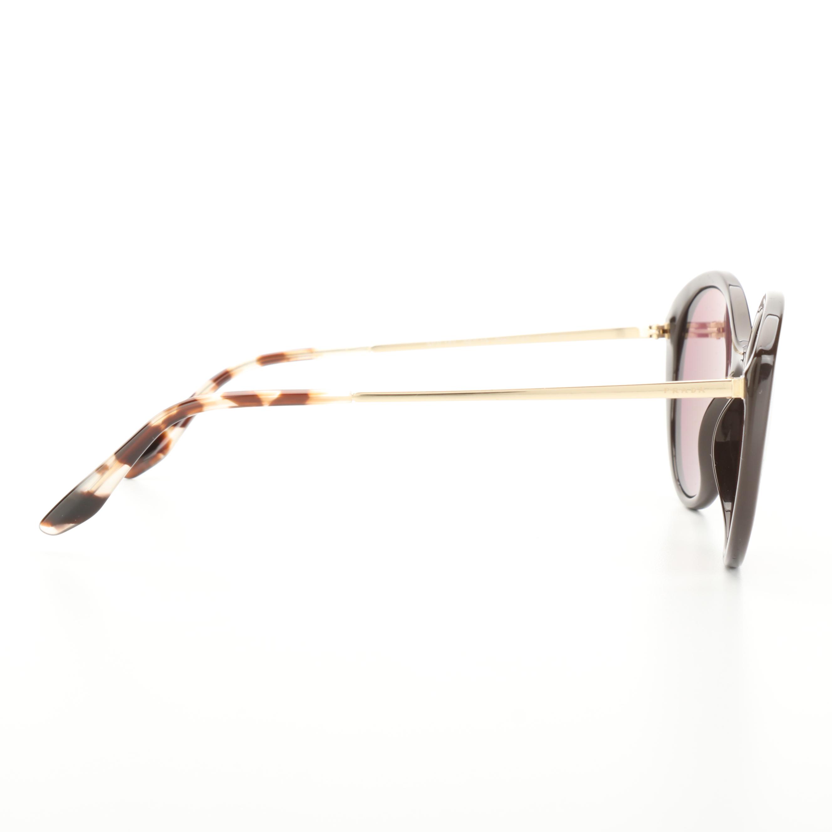 Prada SPR 18X Polarized Round Sunglasses with Case and Box