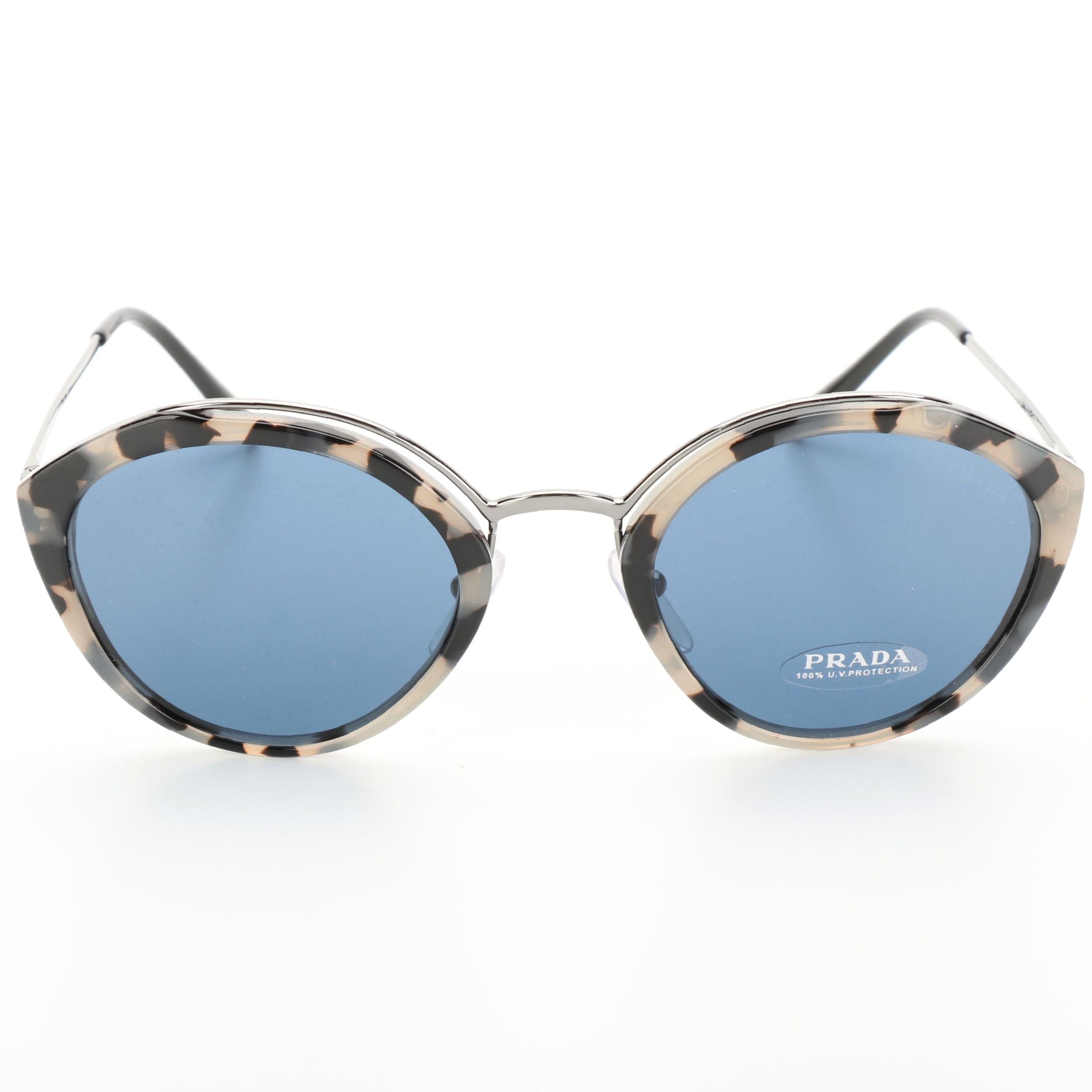 Prada SPR18U Sunglasses in Grey Havana with Case and Box