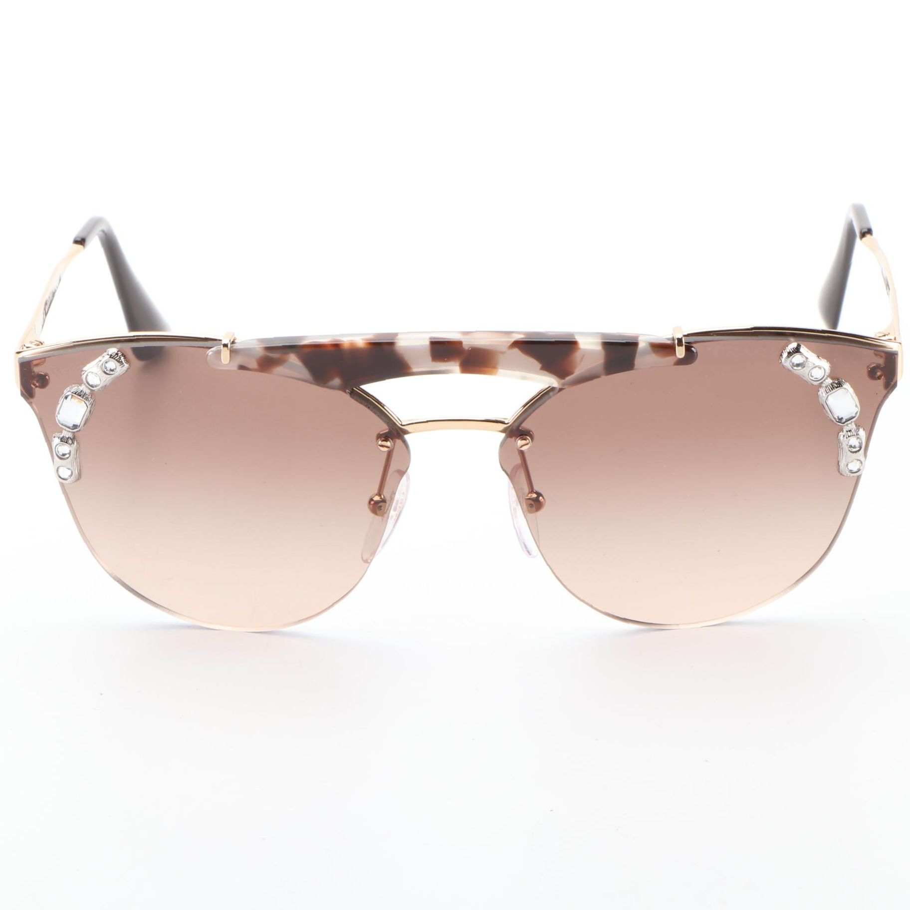Prada SPR53U Embellished Sunglasses with Case and Box