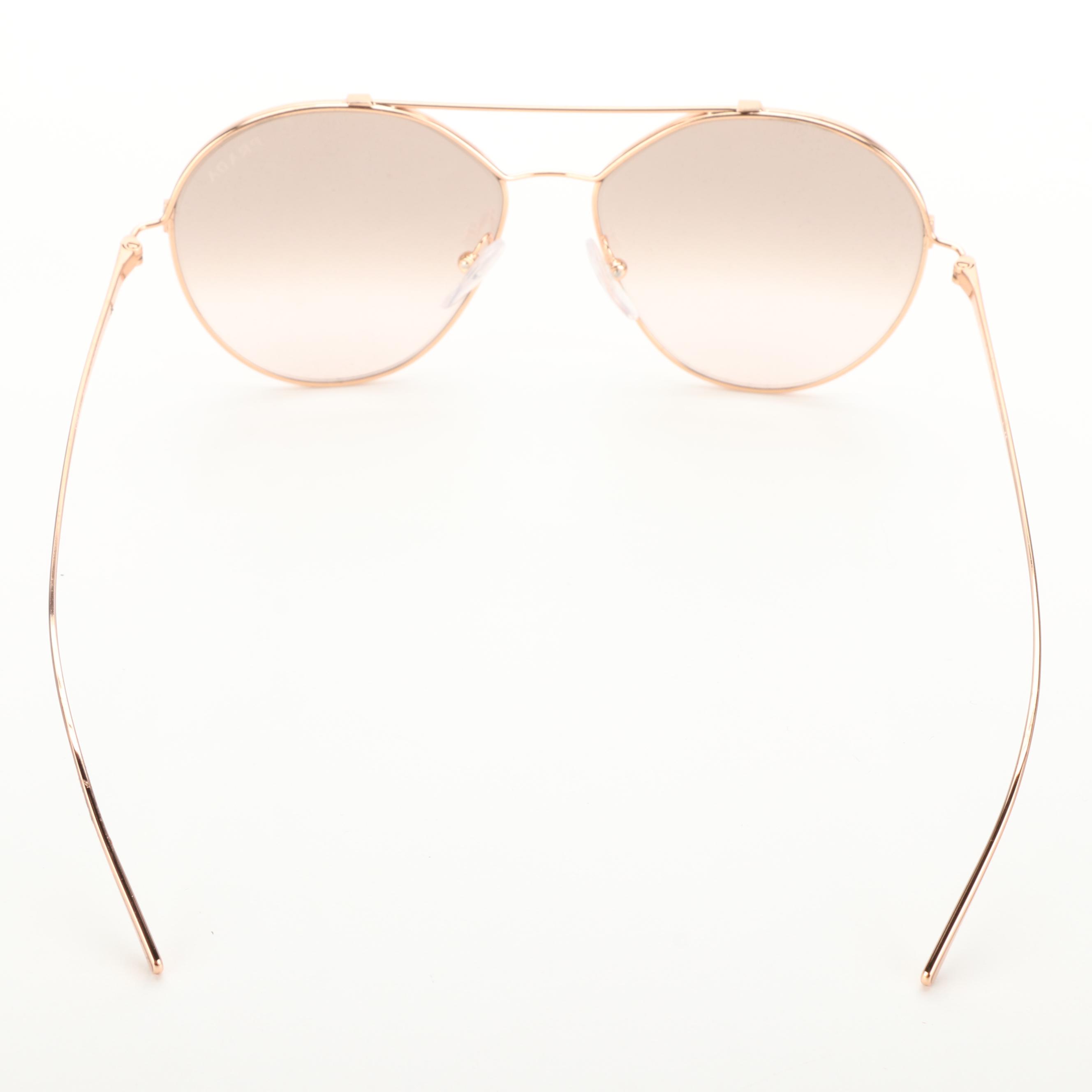 Prada SPR 56U Aviator Style Sunglasses with Case and Box