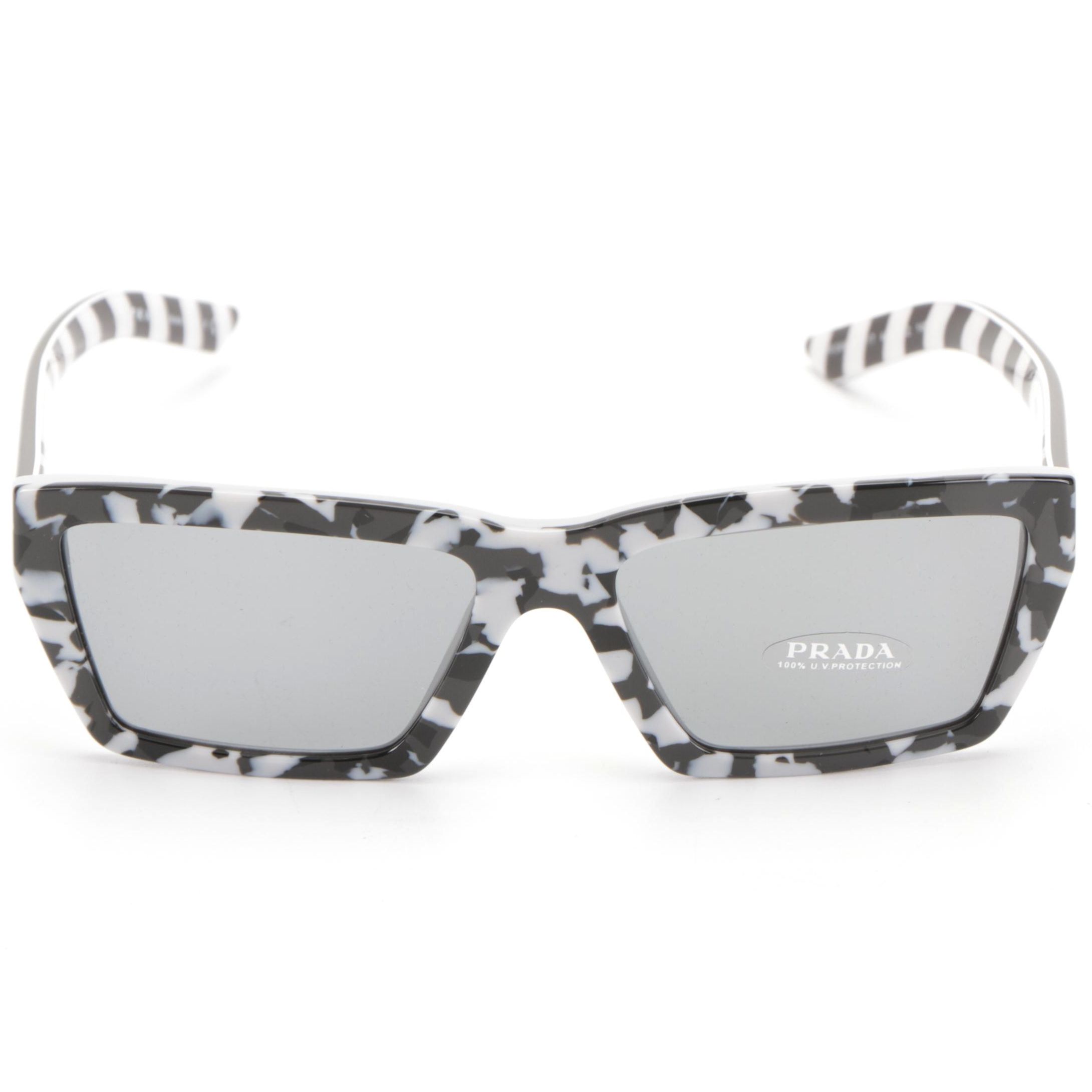 Prada SPR04V Millenials Rectangular Sunglasses in Grey Camo with Case and Box