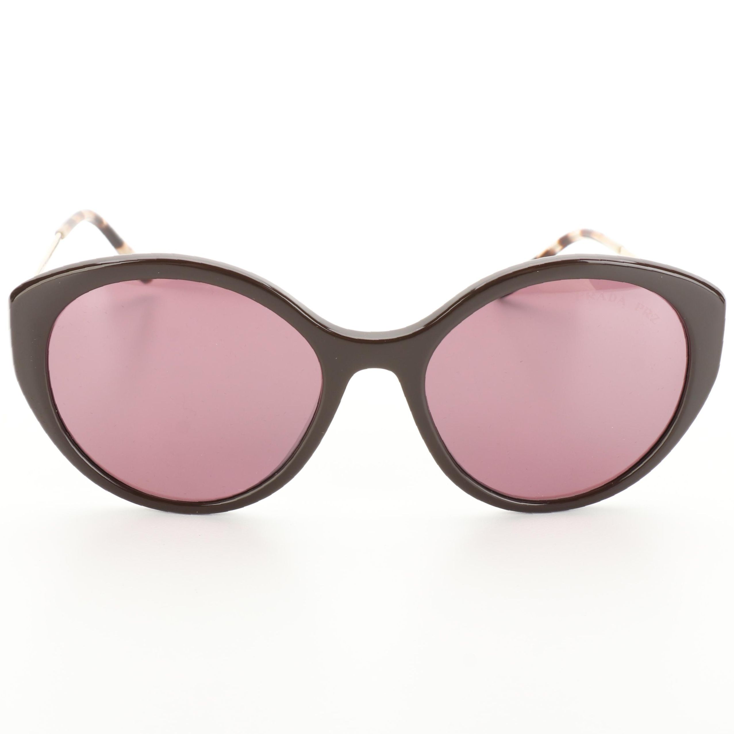 Prada SPR 18X Polarized Round Sunglasses with Case and Box