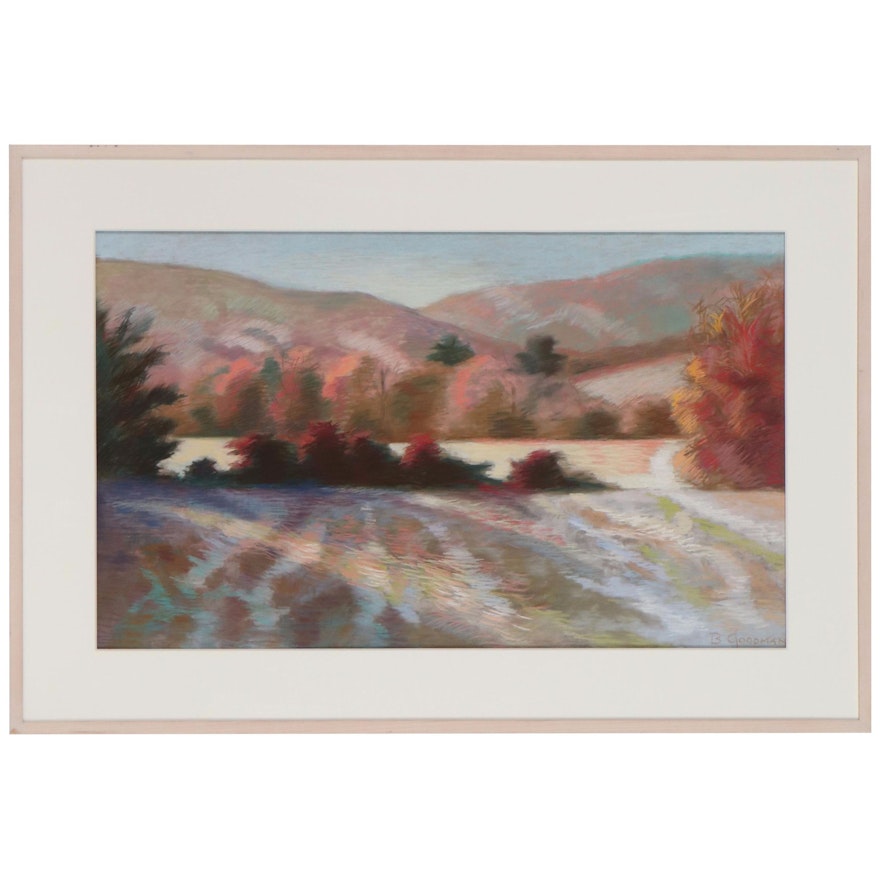 Barbara Goodman Pastel Drawing "Early Snow," 1986