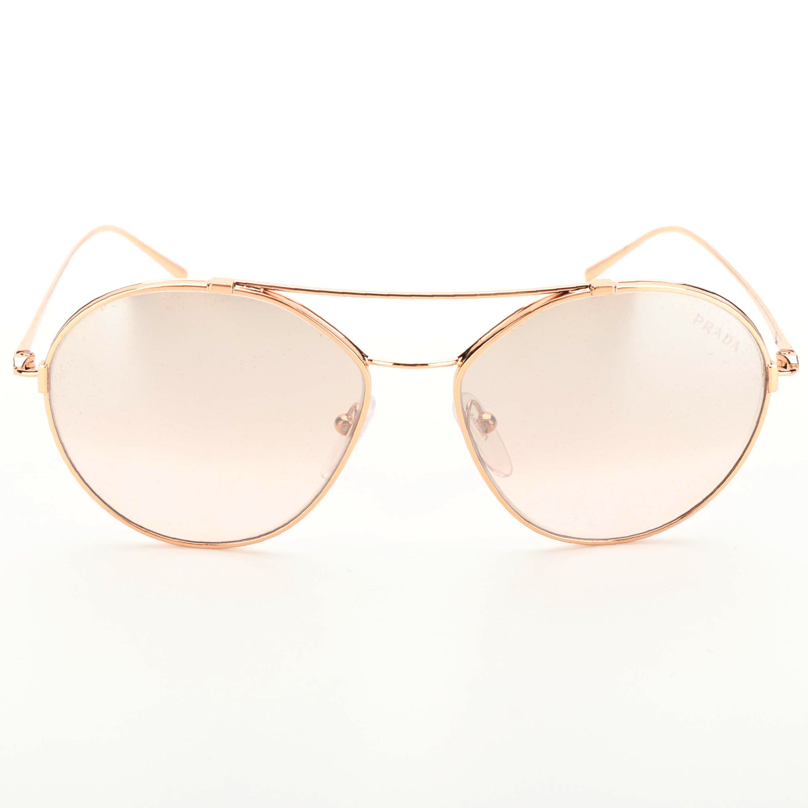 Prada SPR 56U Aviator Style Sunglasses with Case and Box