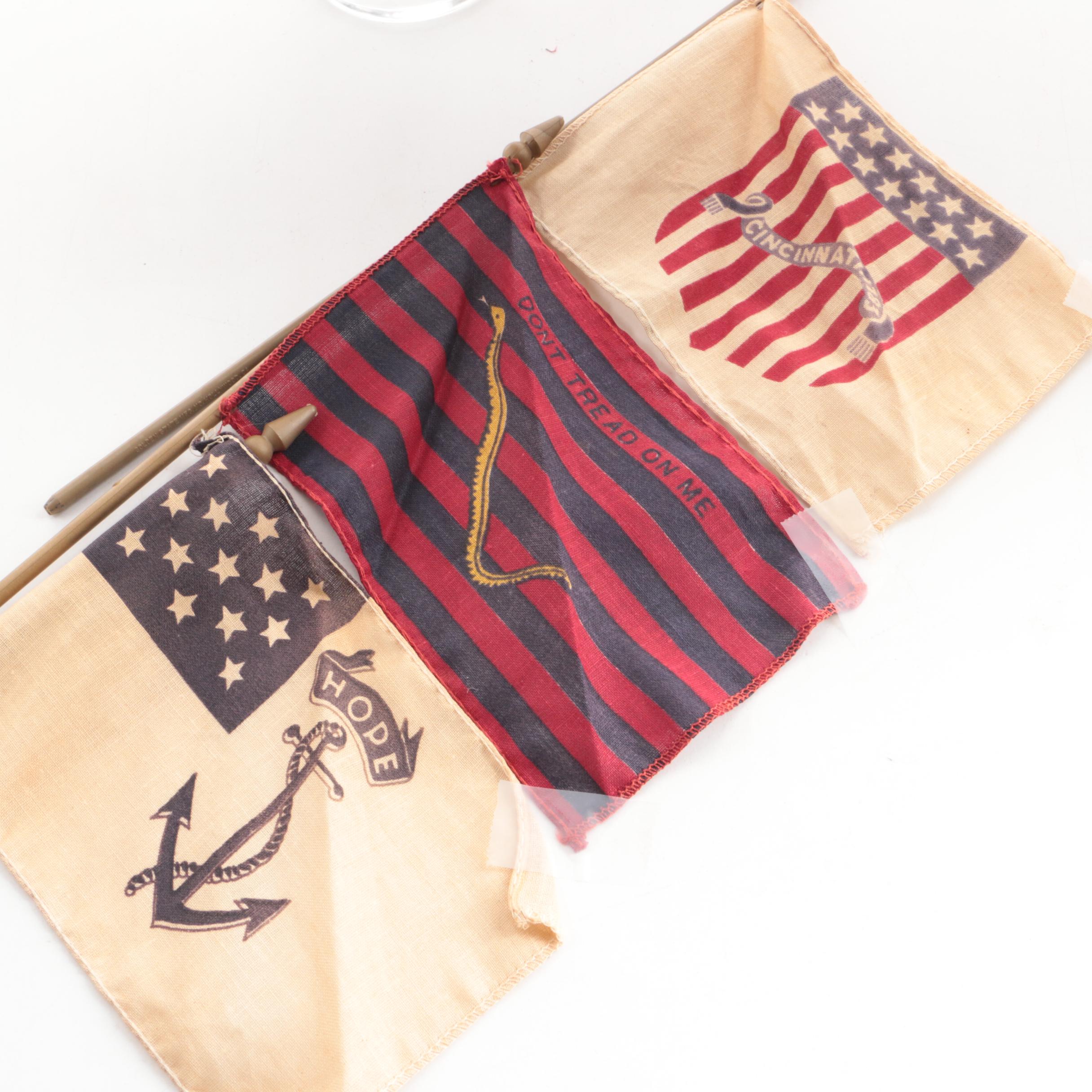 Haviland Limoges Porcelain Trinket Boxes with Flags and Other Memorabilia