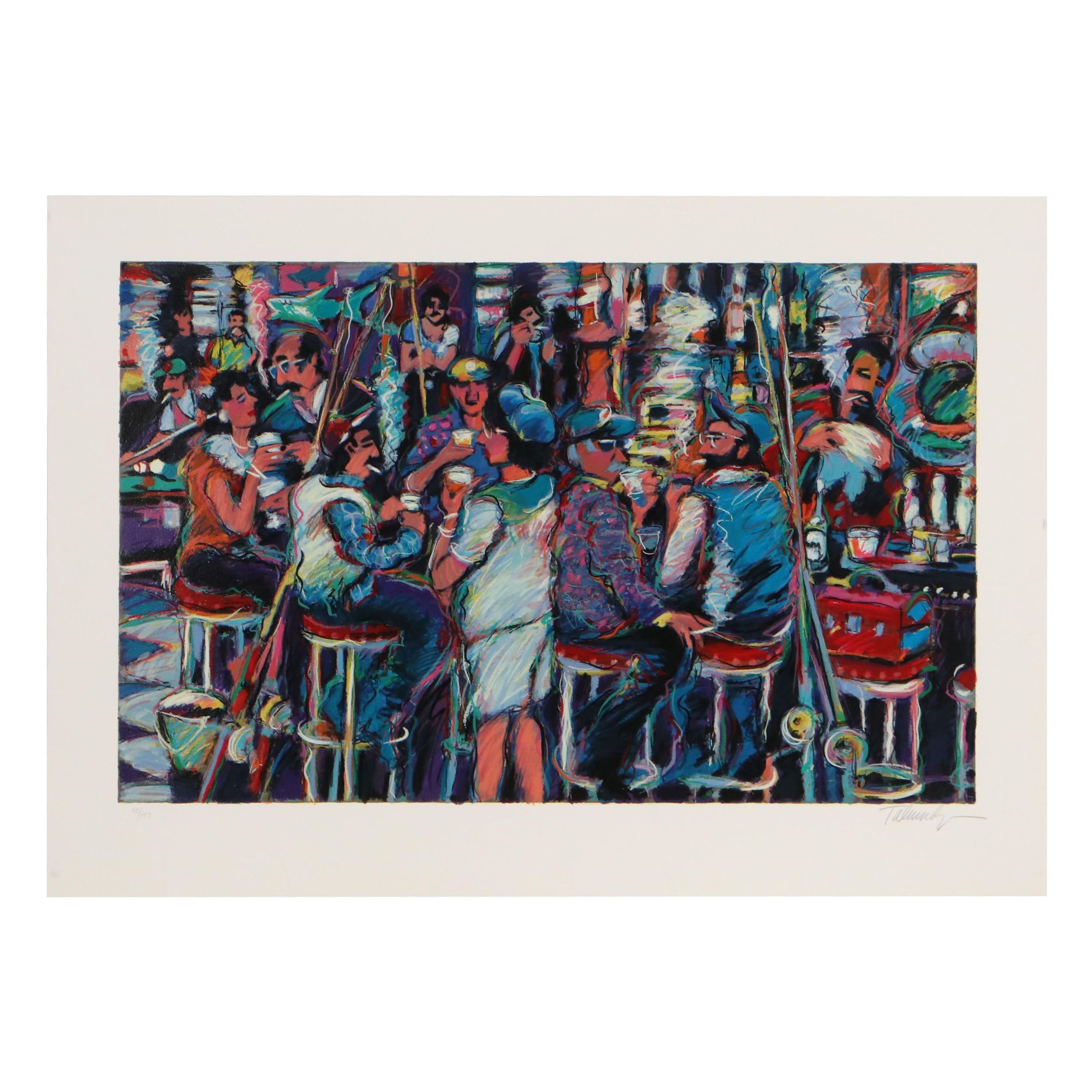 James Talmadge Serigraph "Bar at Malibu Pier," 1993