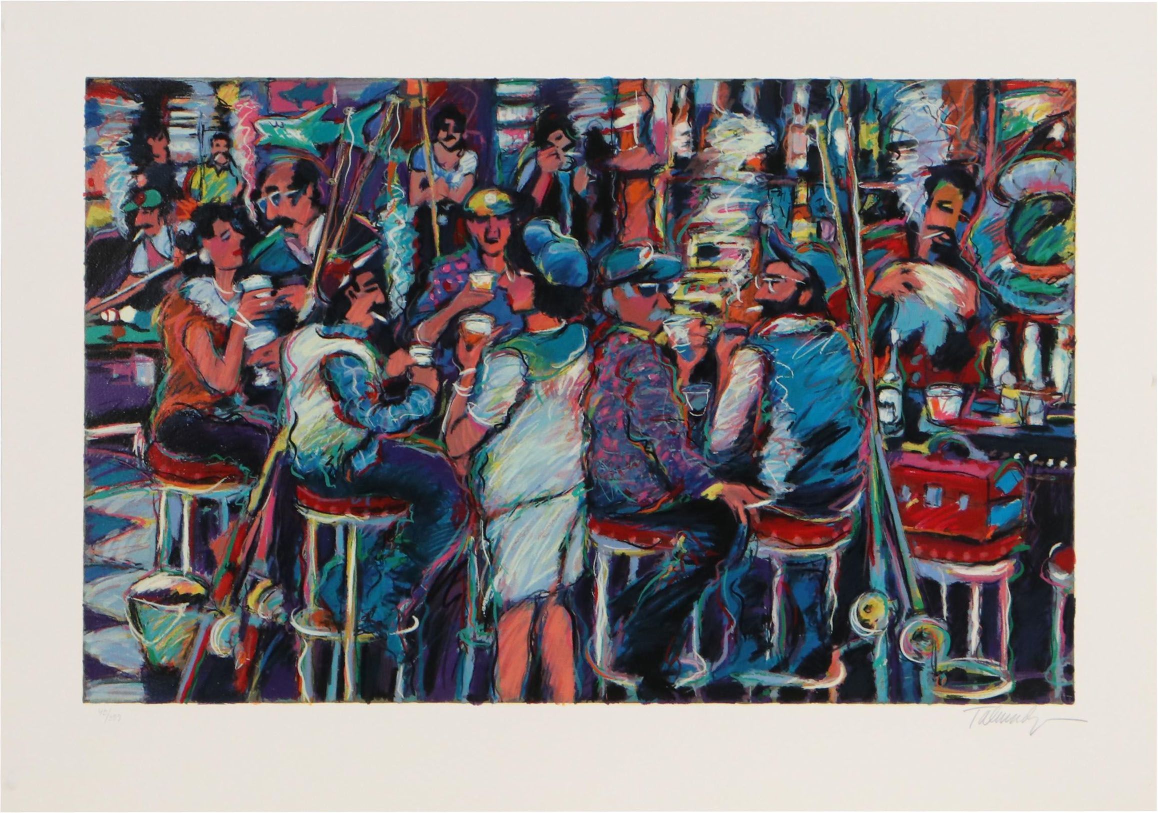 James Talmadge Serigraph "Bar at Malibu Pier," 1993