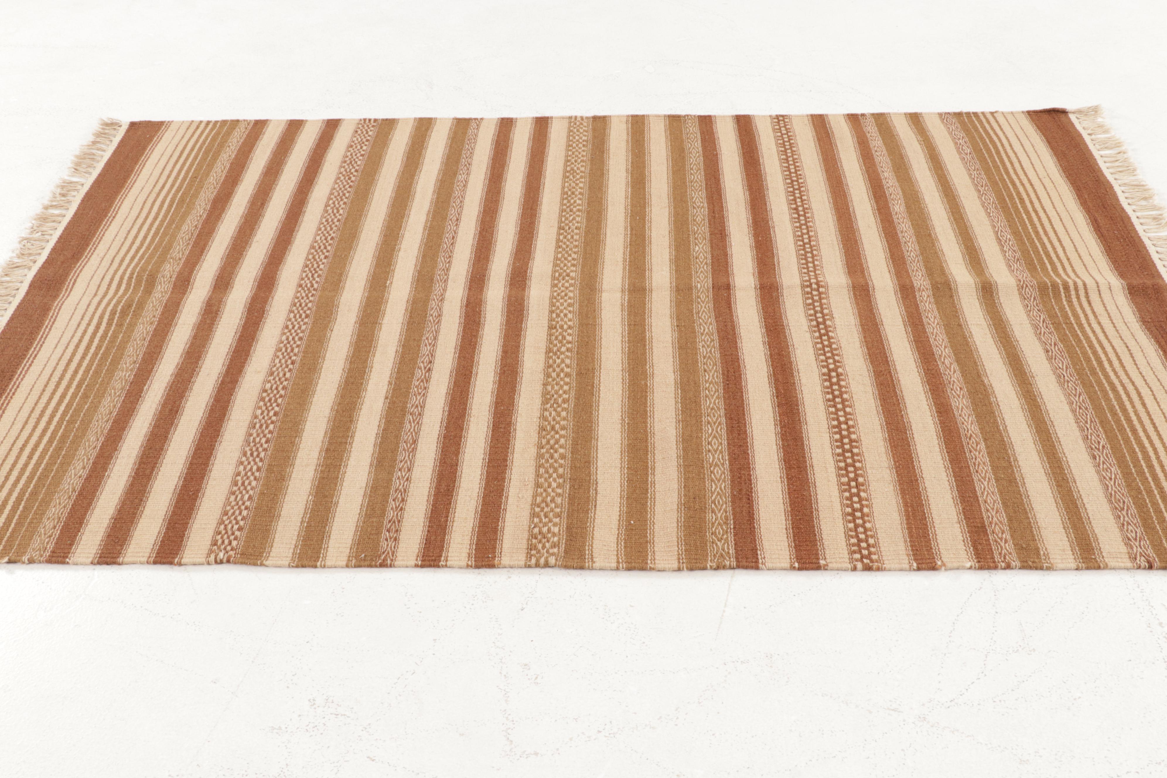 3'10 x 6'1 Handwoven Geometric Kilim Area Rug