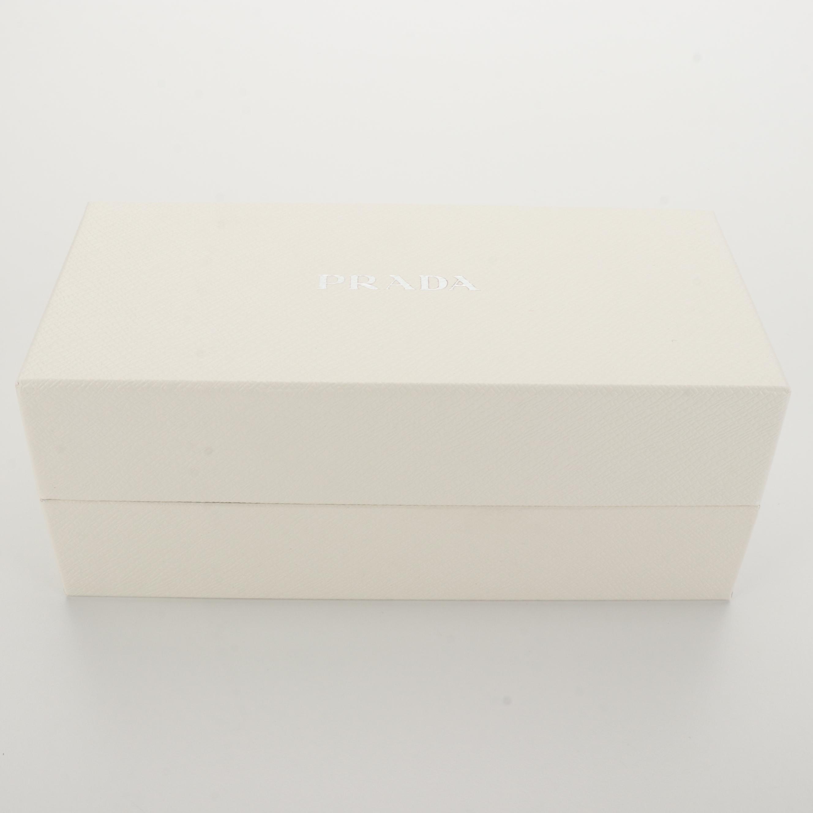 Prada SPR52U Round Semi-Rimless Sunglasses with Case and Box