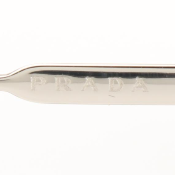 Prada SPR64X Silver Tone Double-Bridge Sunglasses with Case and Box