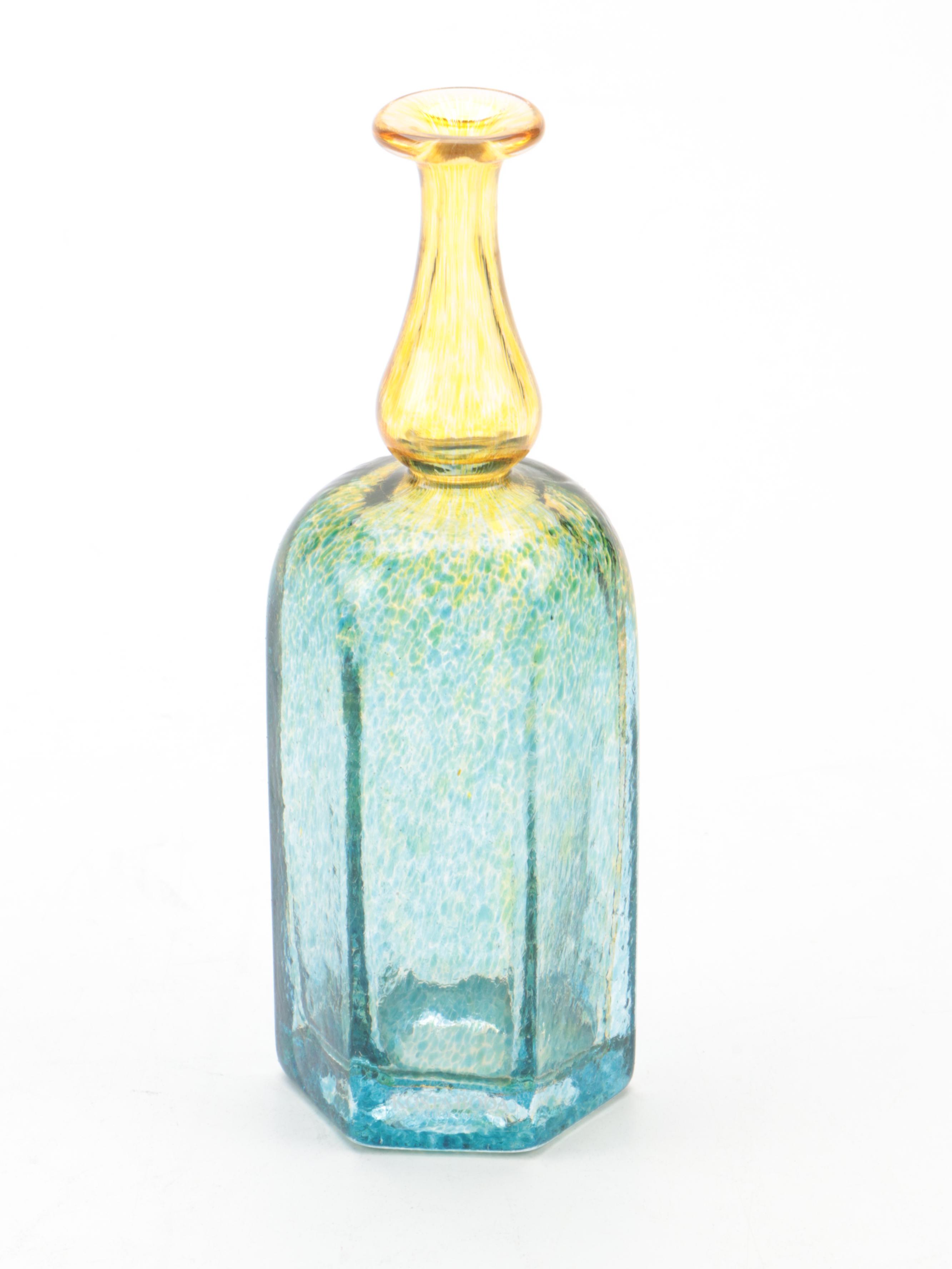 Bertil Vallien for Kosta Boda Glass Vase with Glass Perfume Bottles