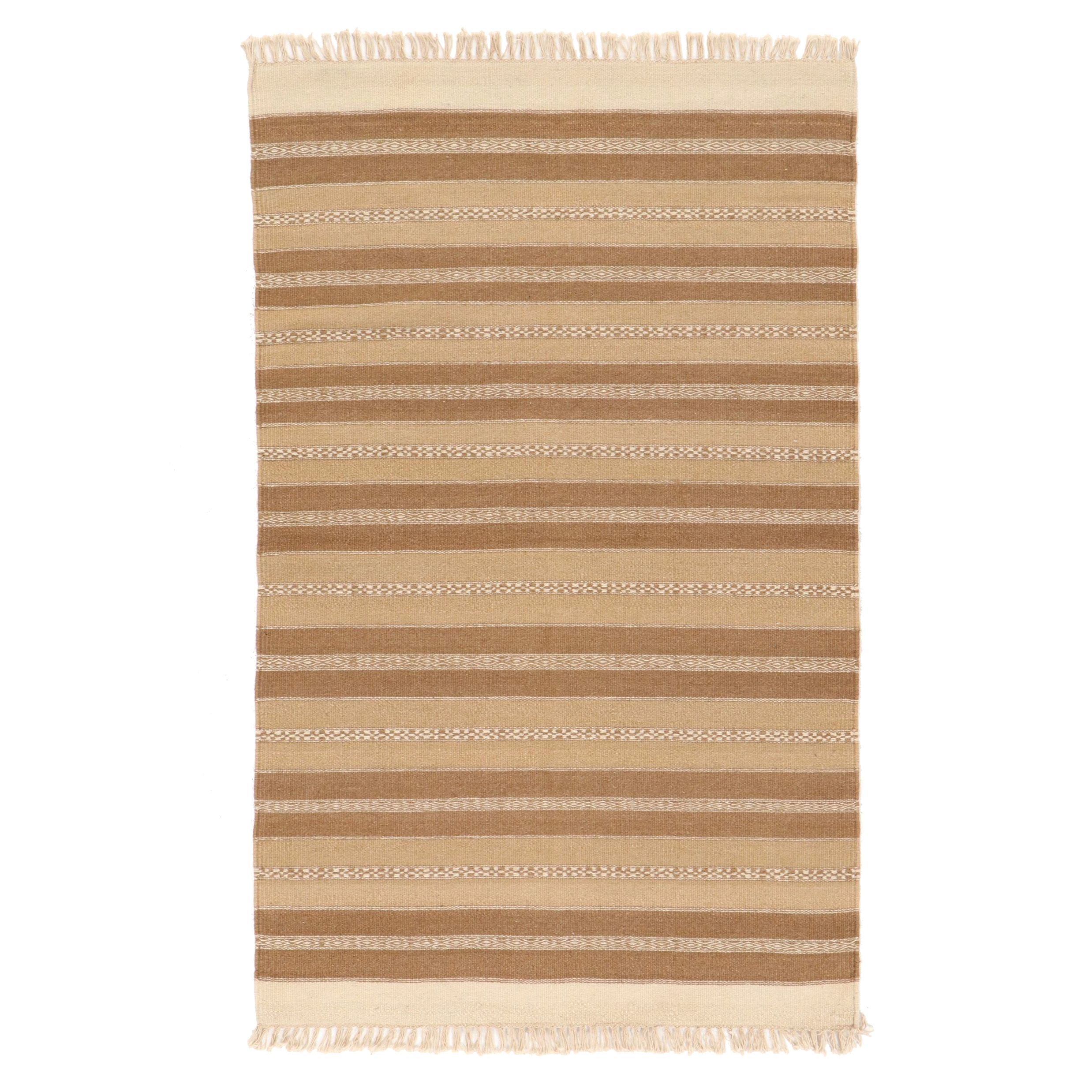 3'10 x 6'1 Handwoven Geometric Kilim Area Rug