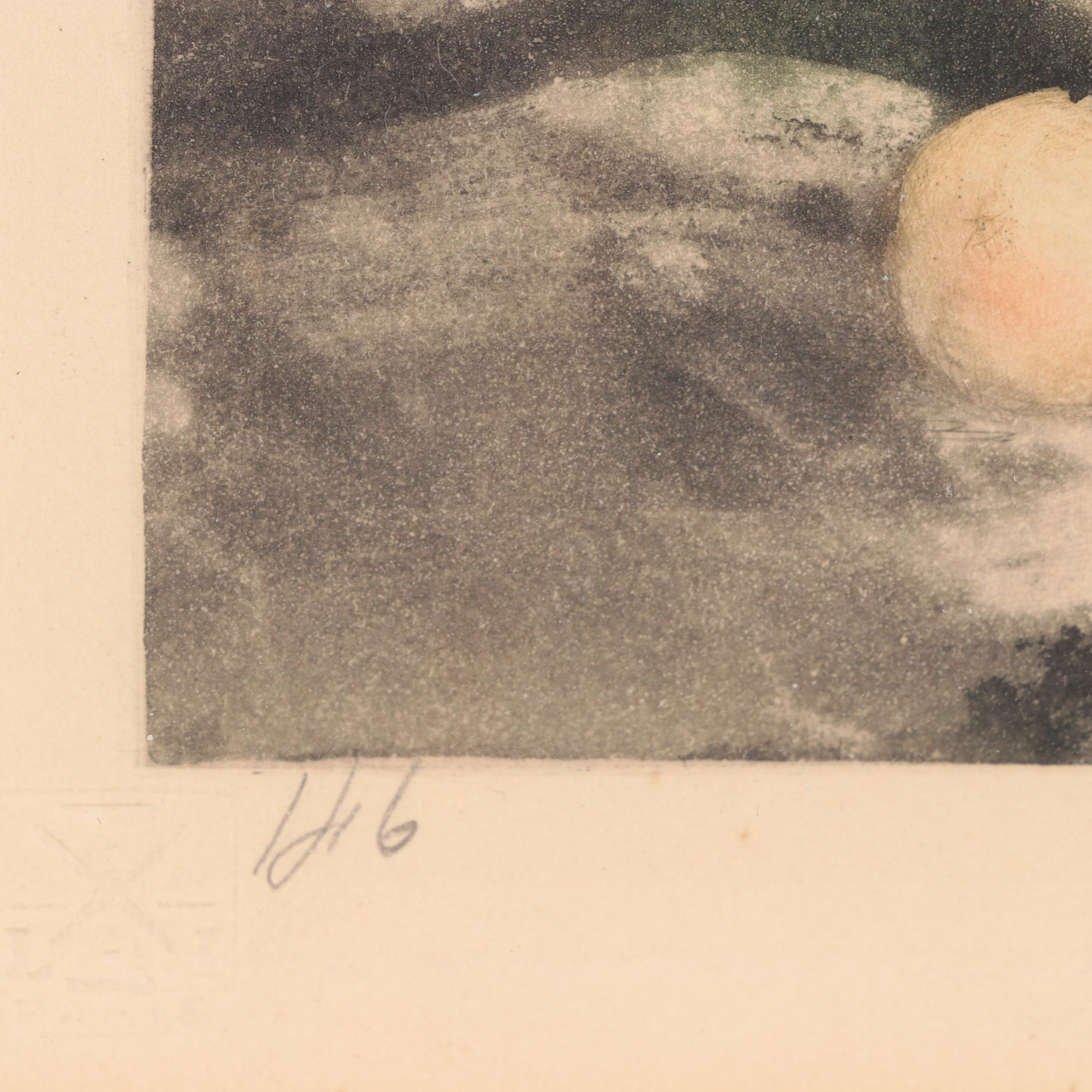 Louis Icart Etching With Aquatint "Spilled Apples," 1928