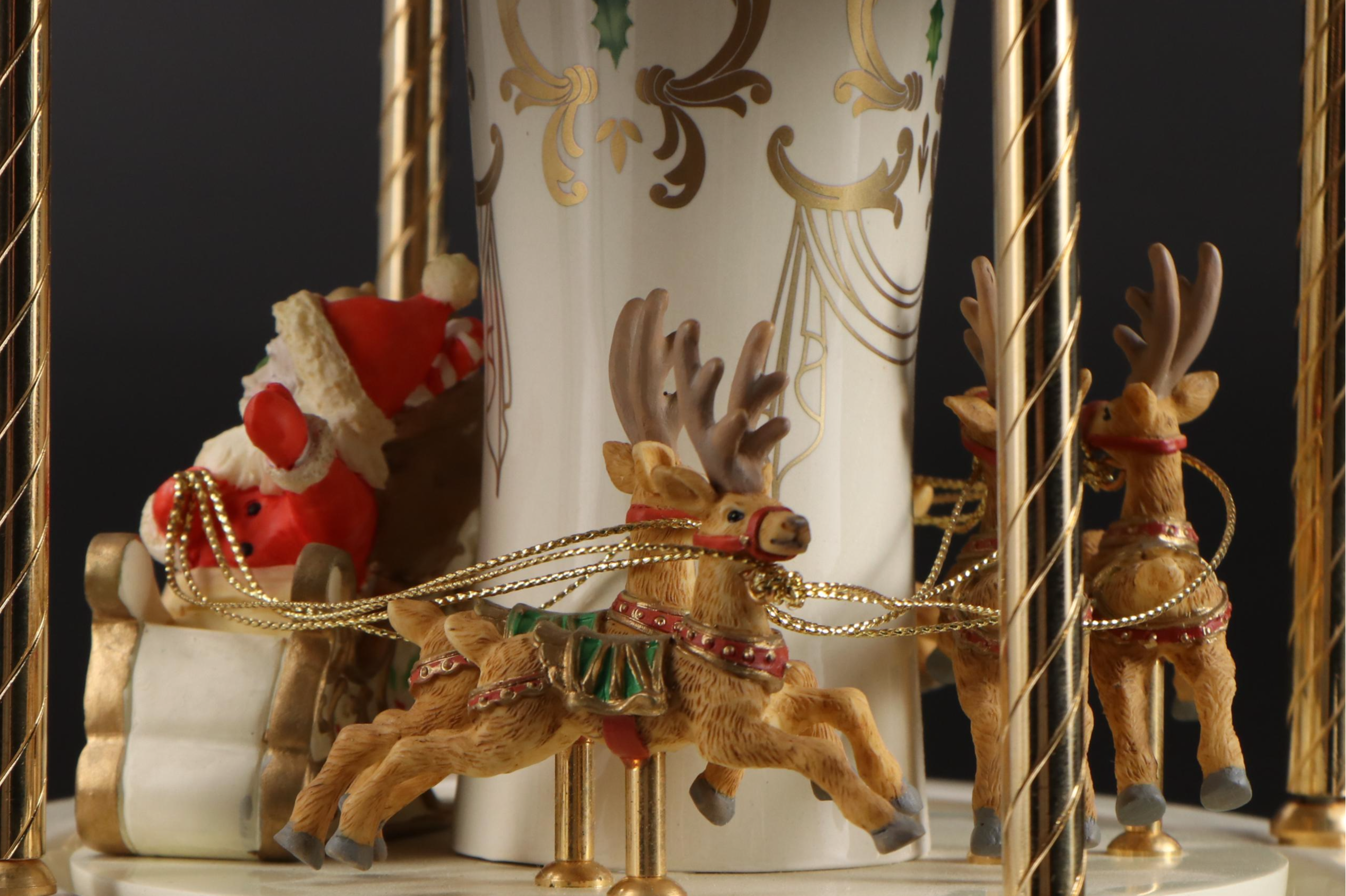 Lenox "Holiday Santa" Millennium Centerpiece Carousel Music Box