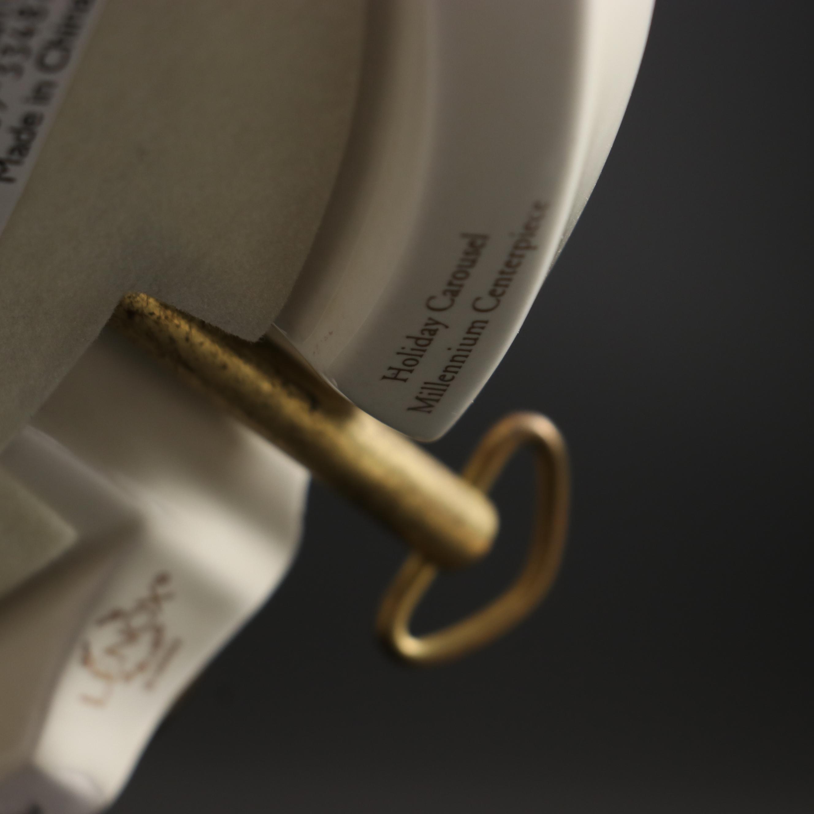 Lenox "Holiday Santa" Millennium Centerpiece Carousel Music Box