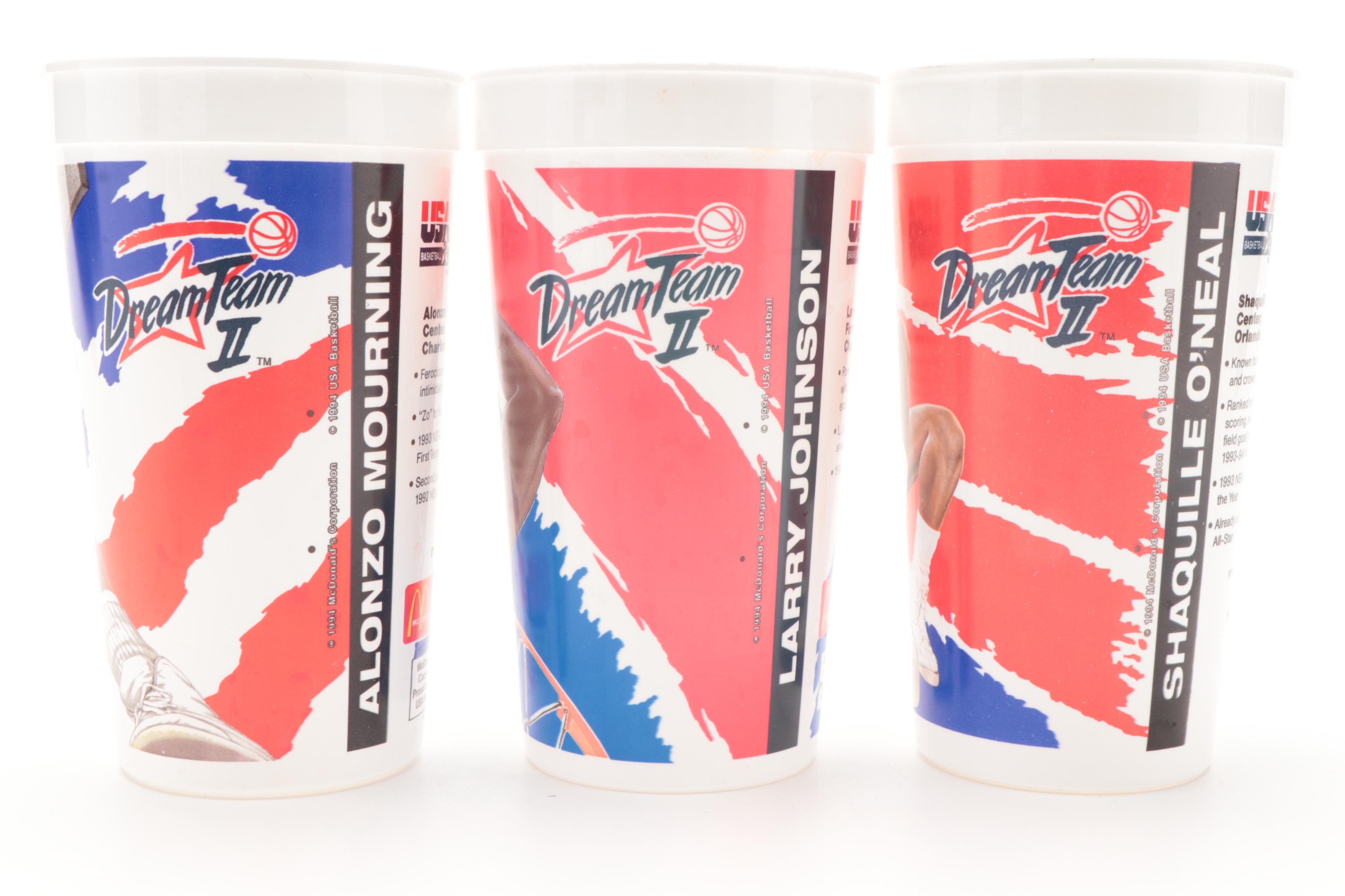 1994 USA Basketball Dream Team II Trading Cards and McDonalds Cups