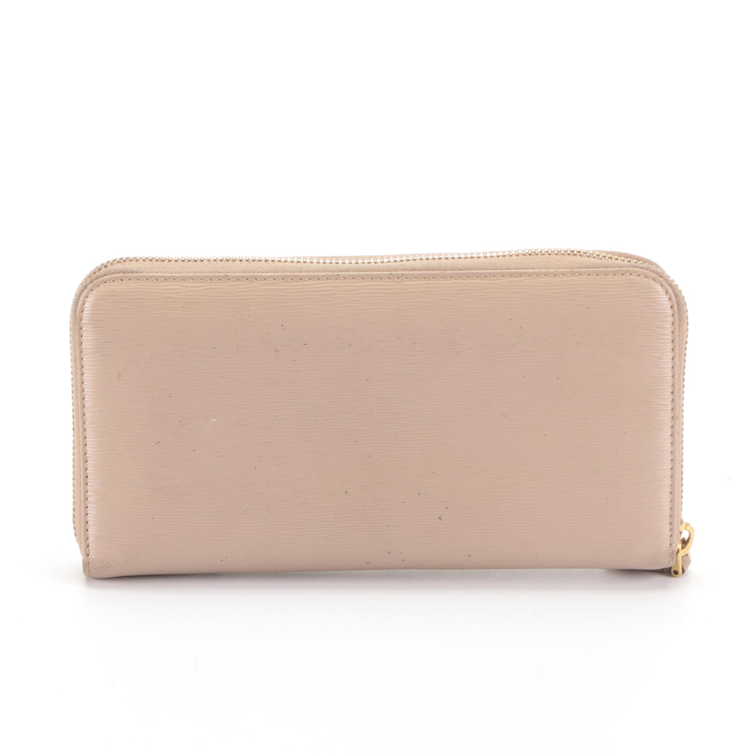 Prada Zip-Around Wallet in Vitello Move Leather
