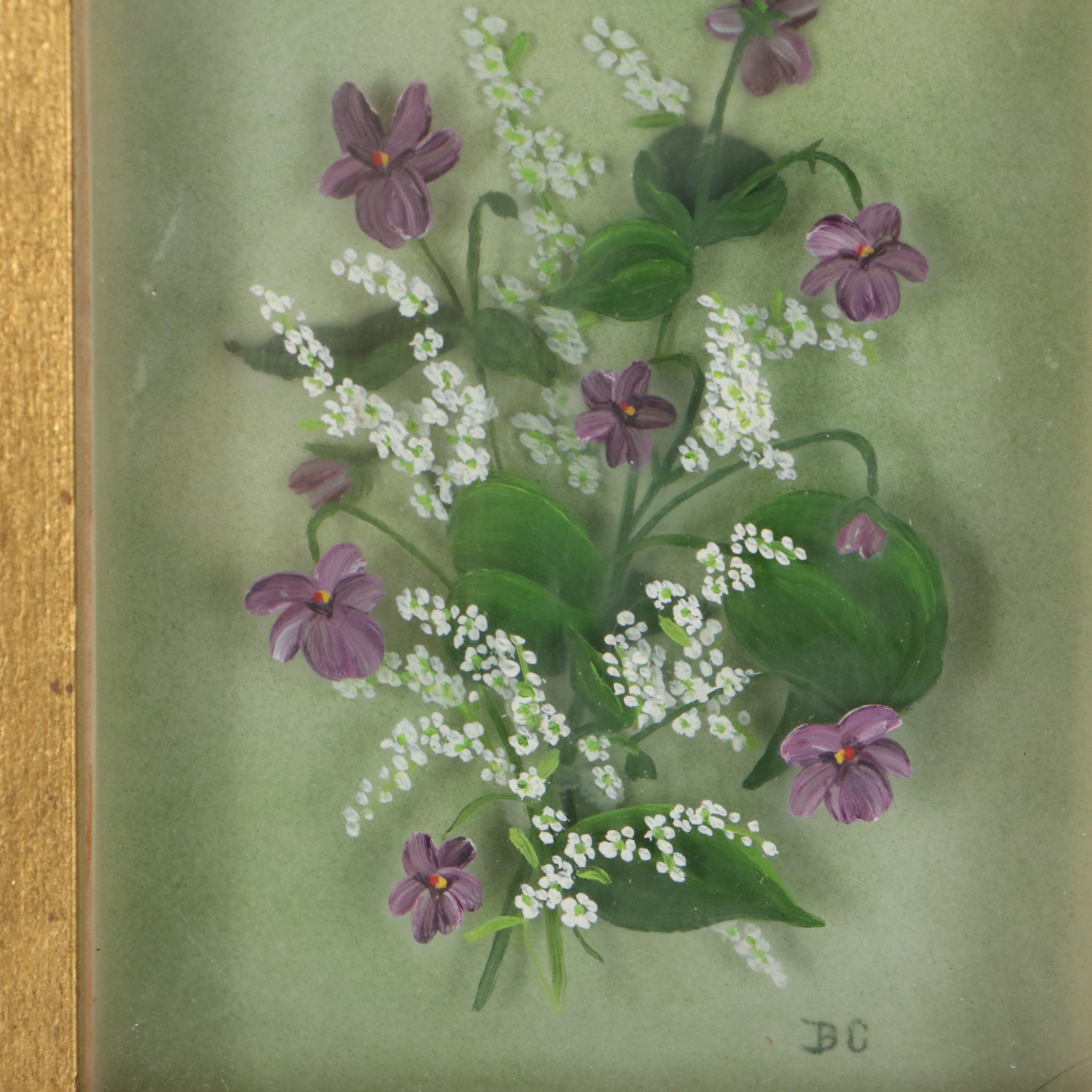 Edmond J. Nogar Dimensional Floral Oil Paintings