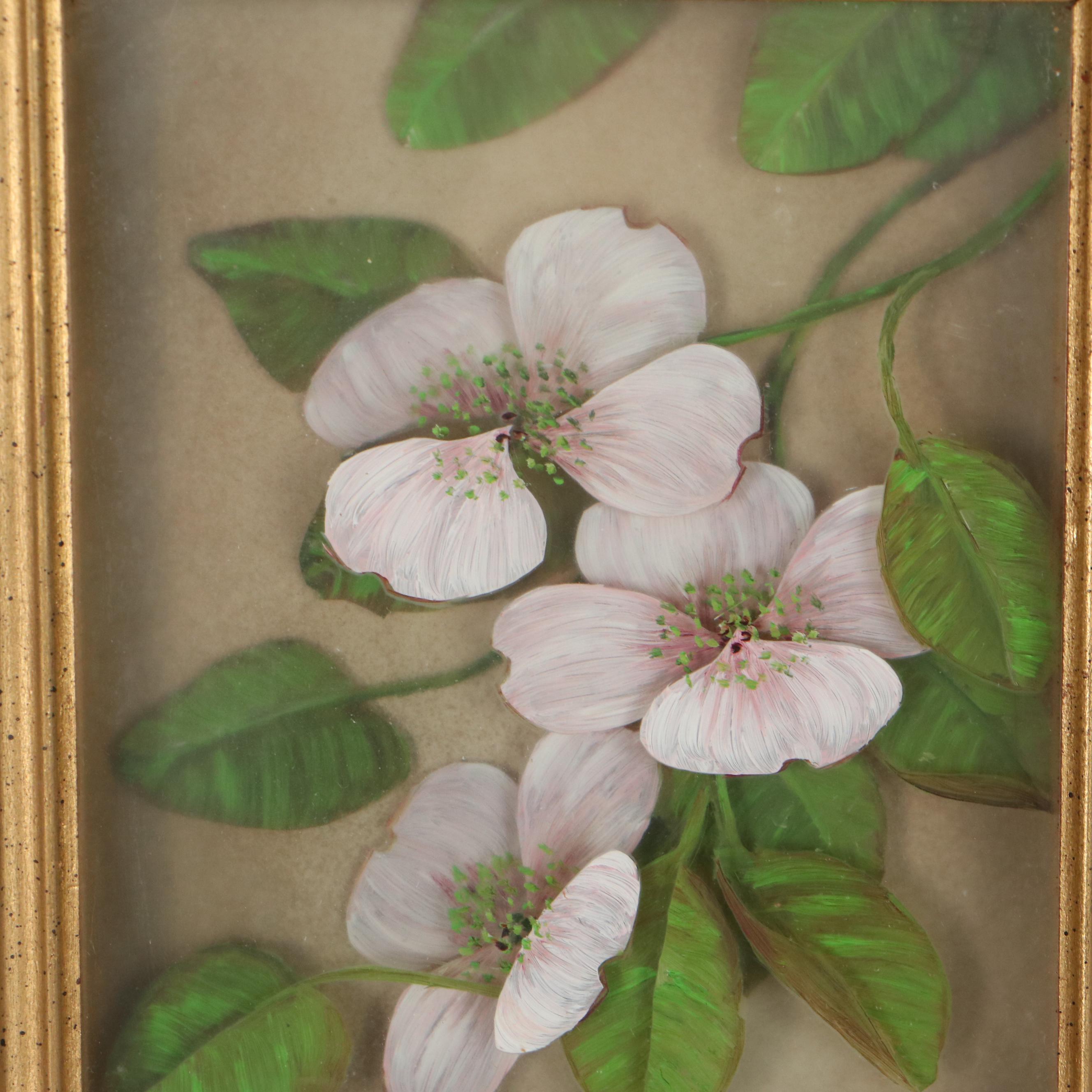 Edmond J. Nogar Dimensional Floral Oil Paintings
