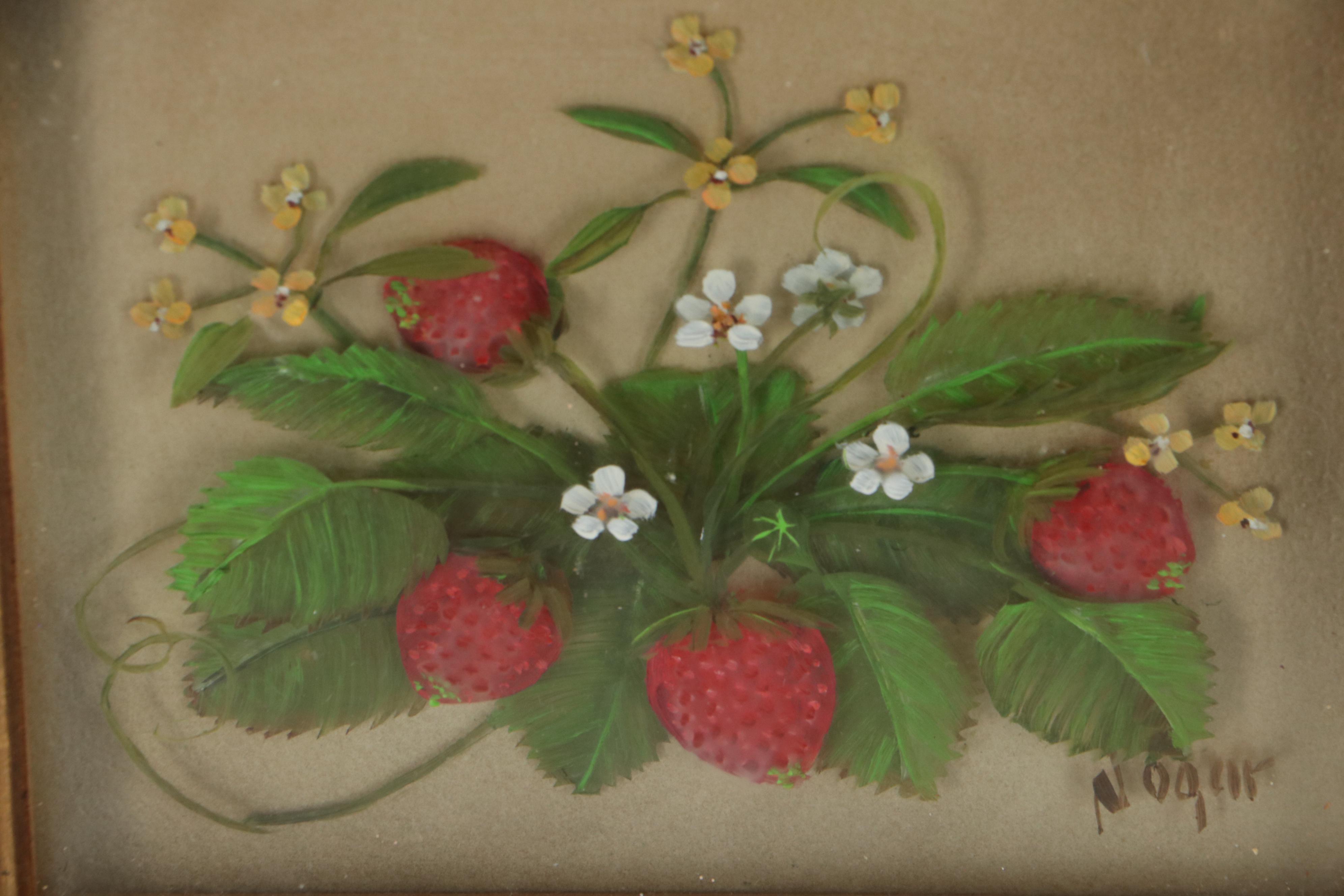 Edmond J. Nogar Dimensional Floral Oil Paintings