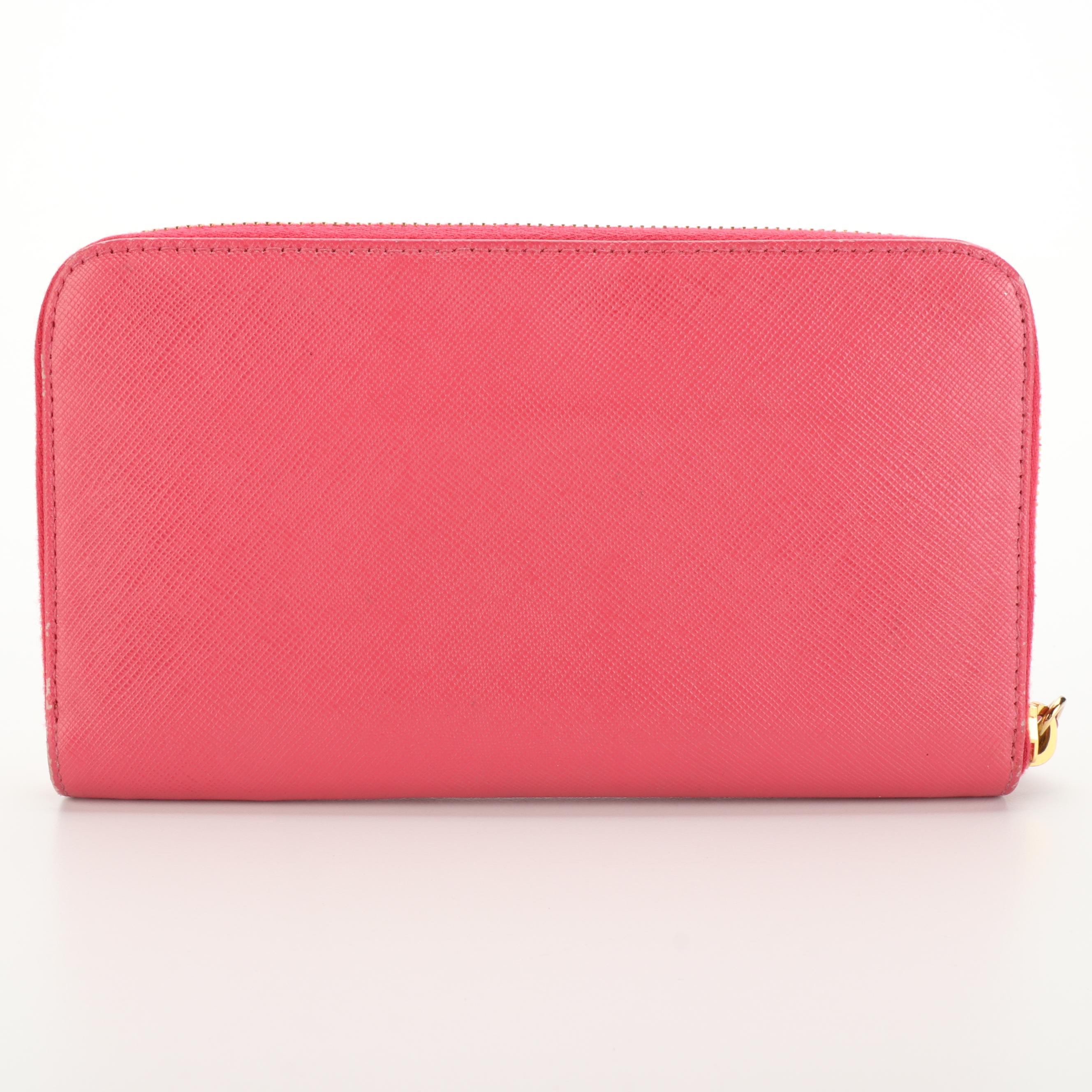 Prada Saffiano Leather Zip-Around Wallet