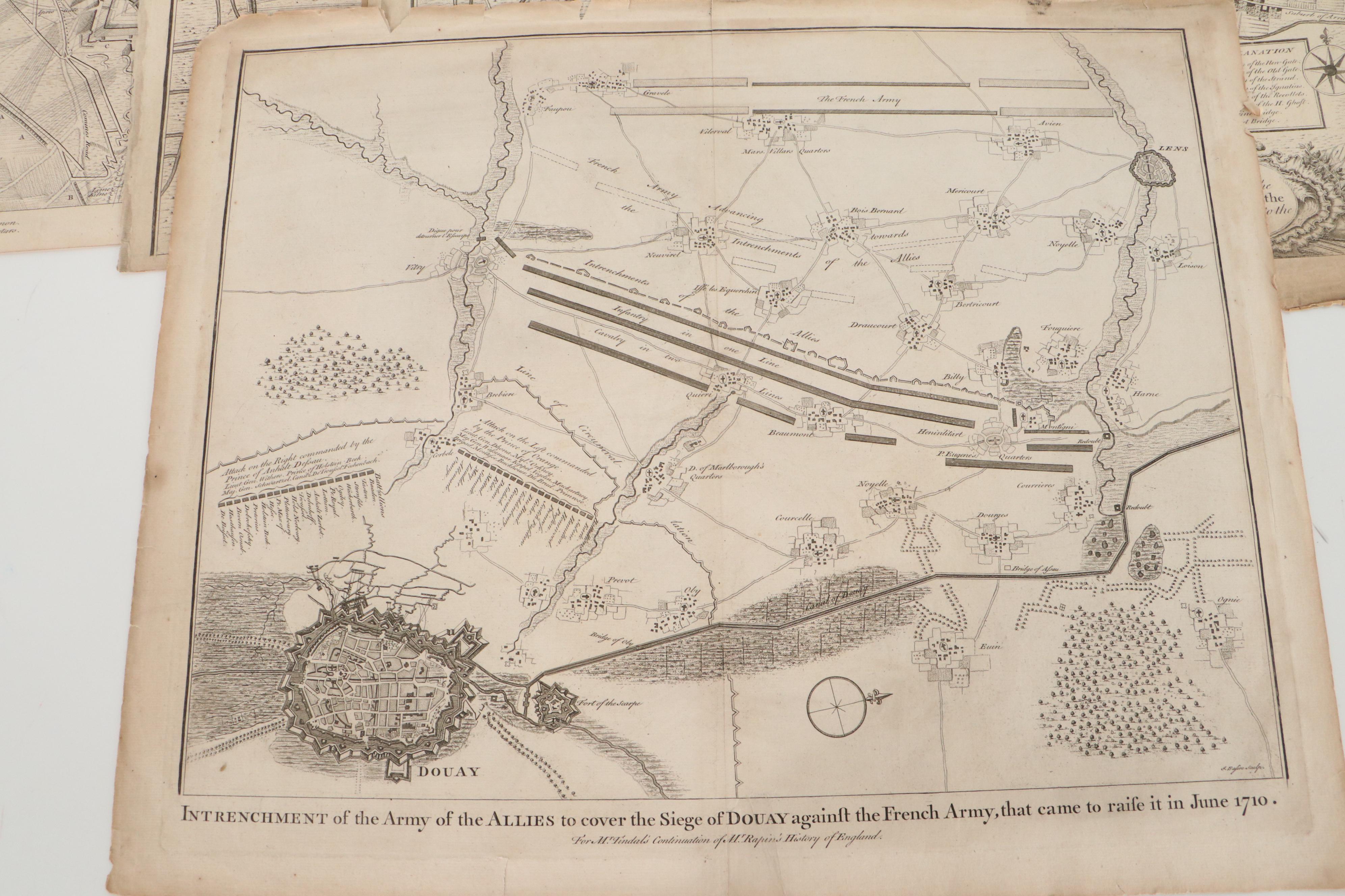 James Basire Engraving Map of Aeth City Plan, Mid-18th Century and More