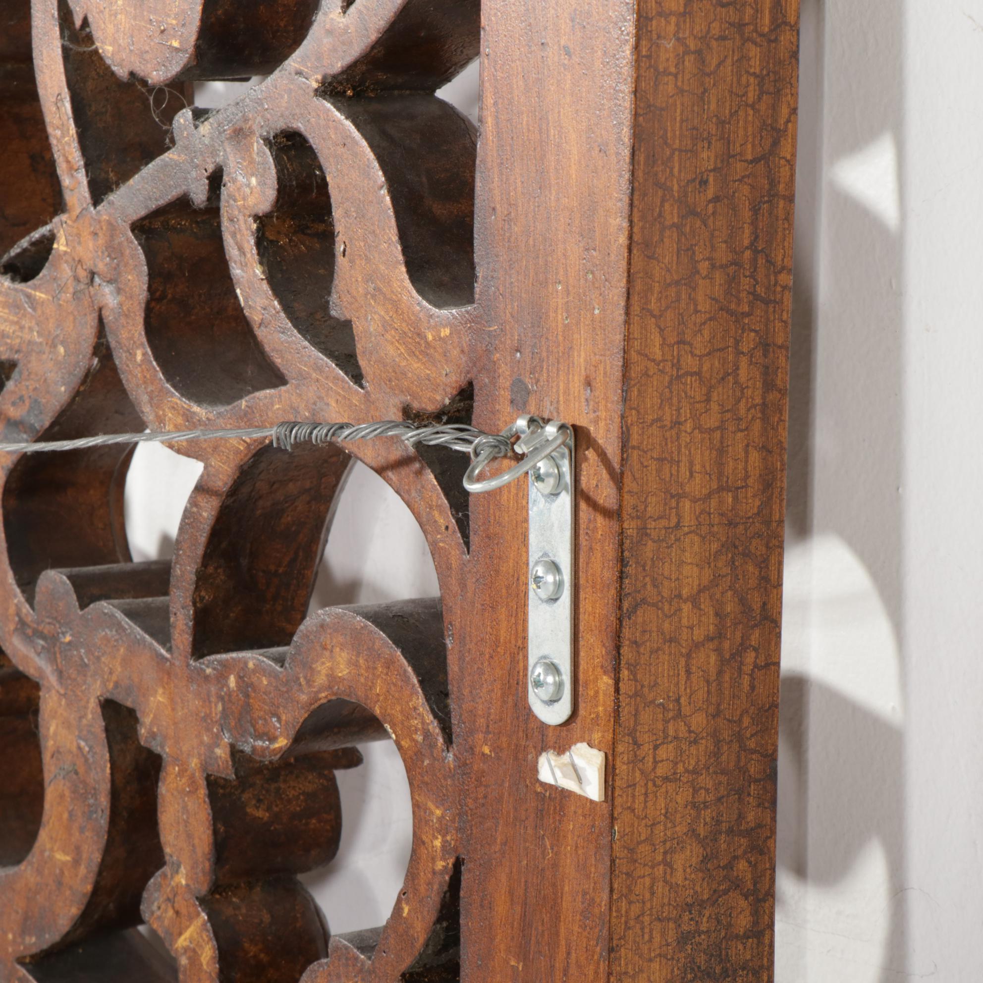 Indian Style Wood Carved Wall Panel