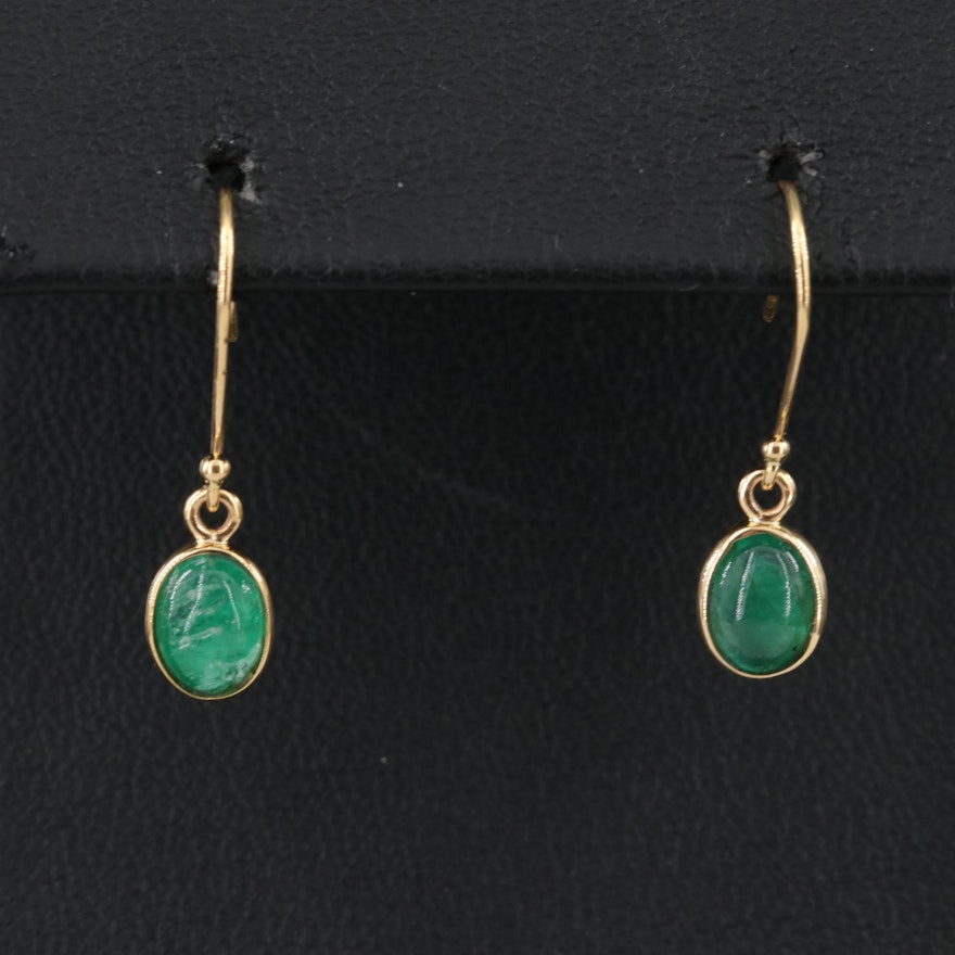 14K Emerald Drop Earrings