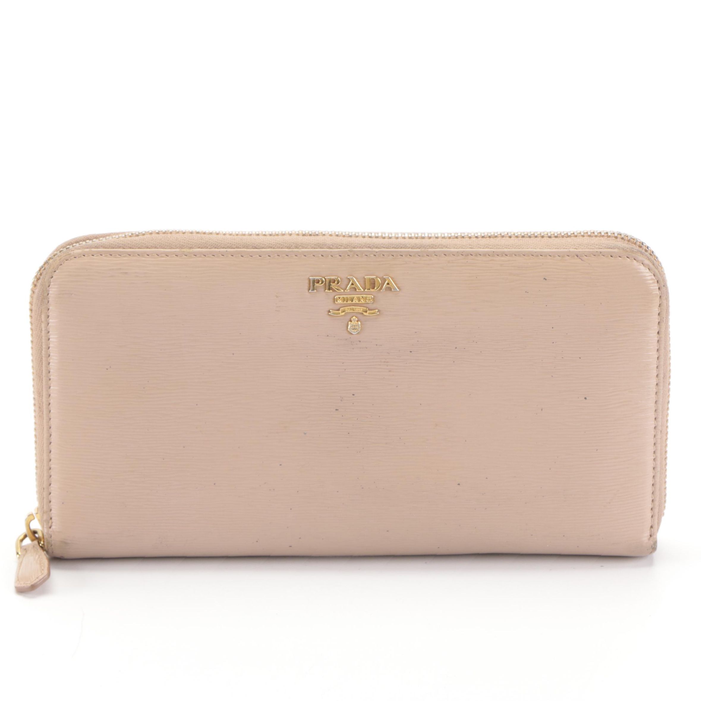 Prada Zip-Around Wallet in Vitello Move Leather