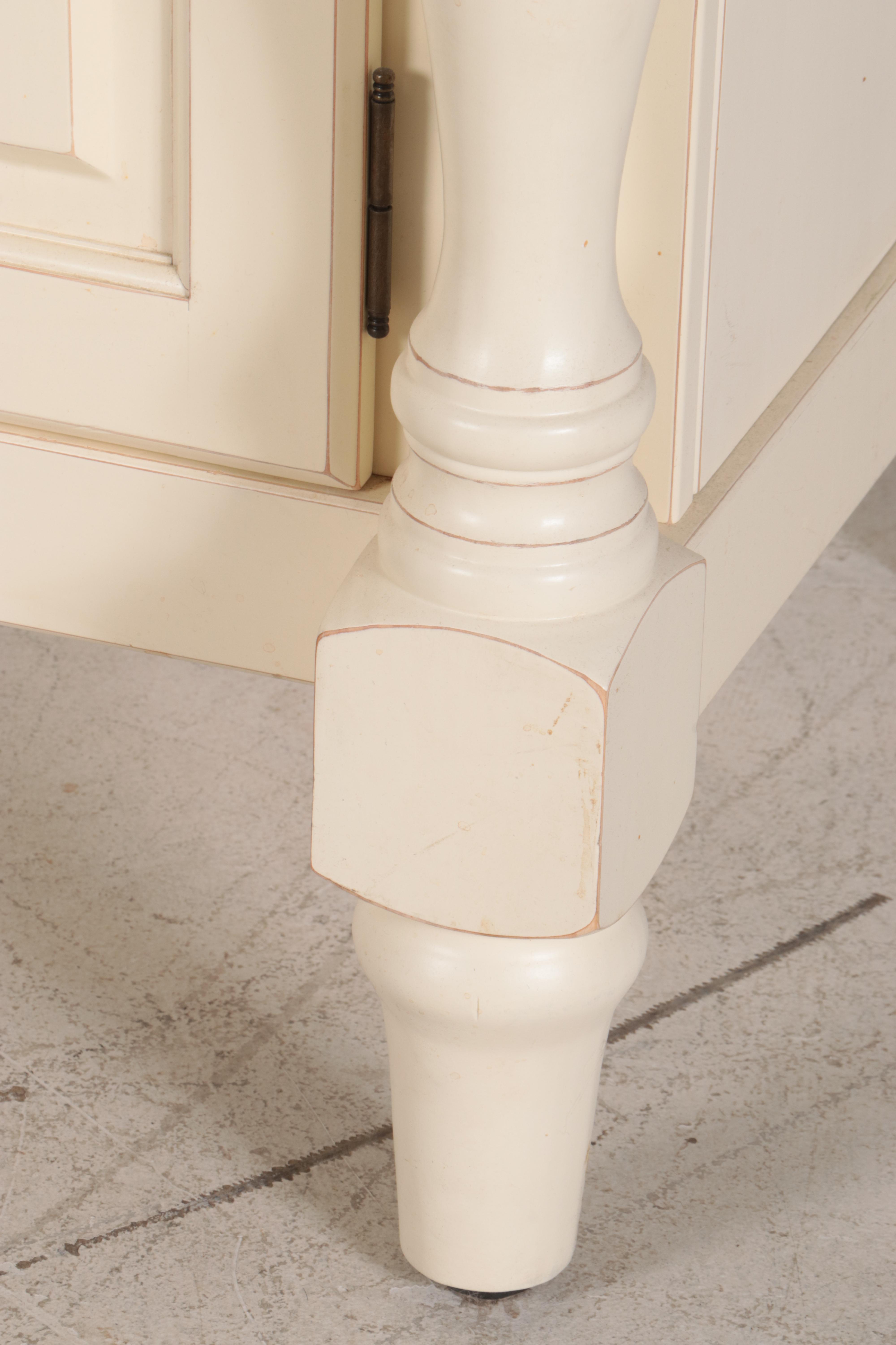 Ballard Designs Cream-Painted Drop-Leaf Kitchen Island