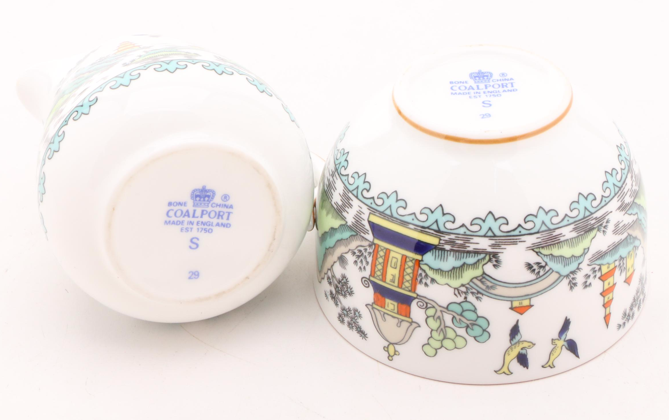 Coalport "Chinese Willow' Bone China Tea Set, Mid to Late 20th Century