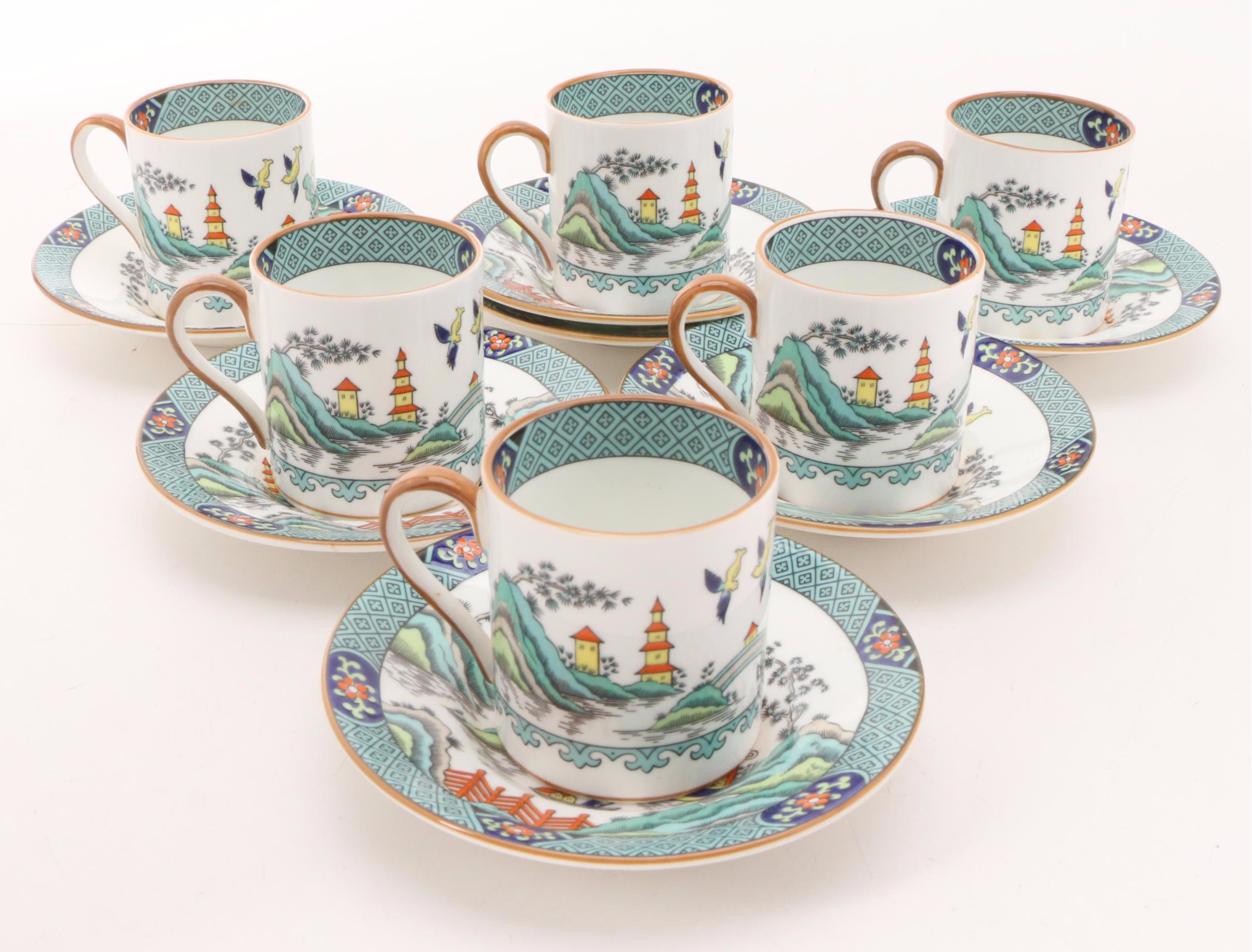 Coalport "Chinese Willow' Bone China Tea Set, Mid to Late 20th Century