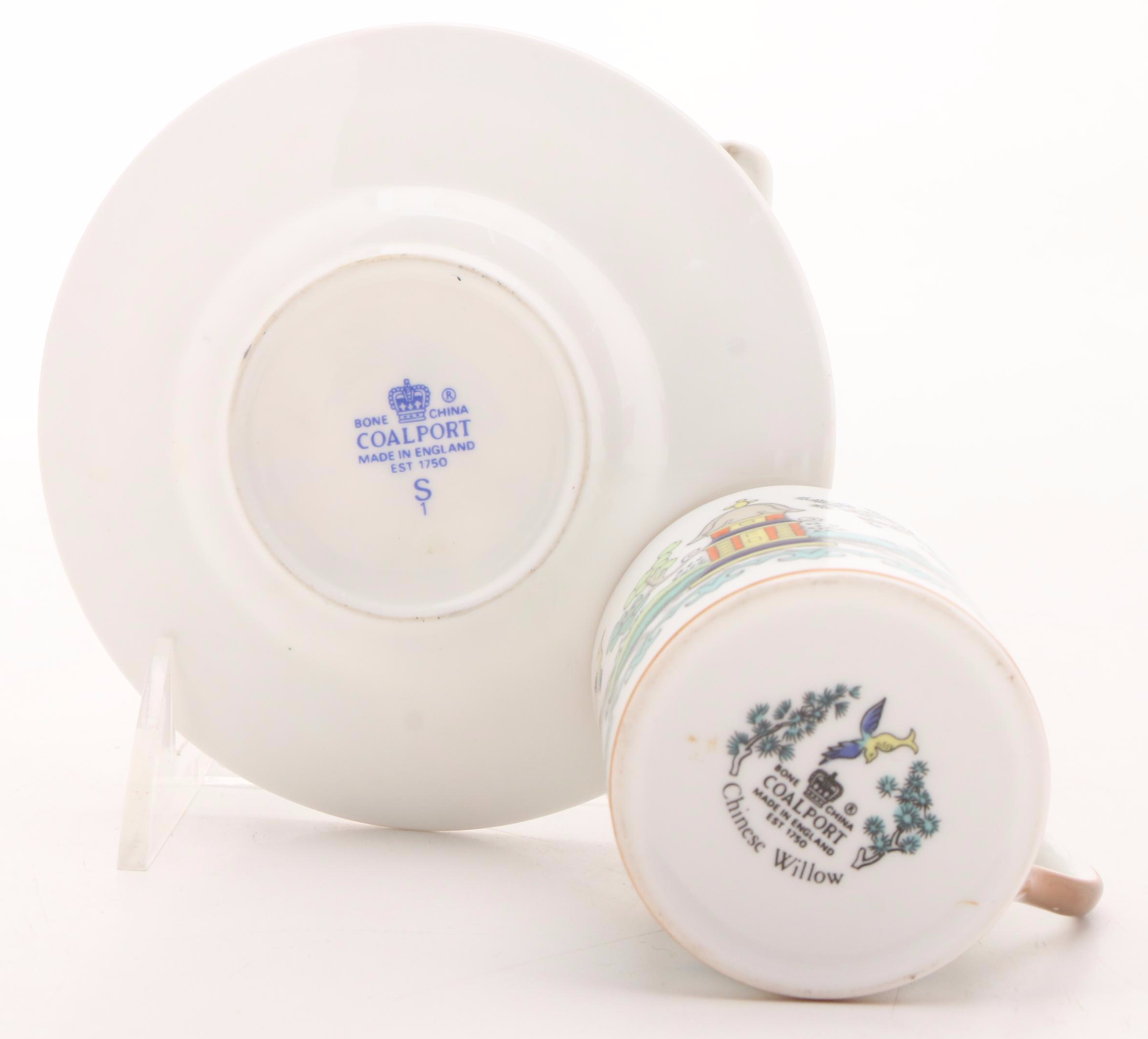 Coalport "Chinese Willow' Bone China Tea Set, Mid to Late 20th Century