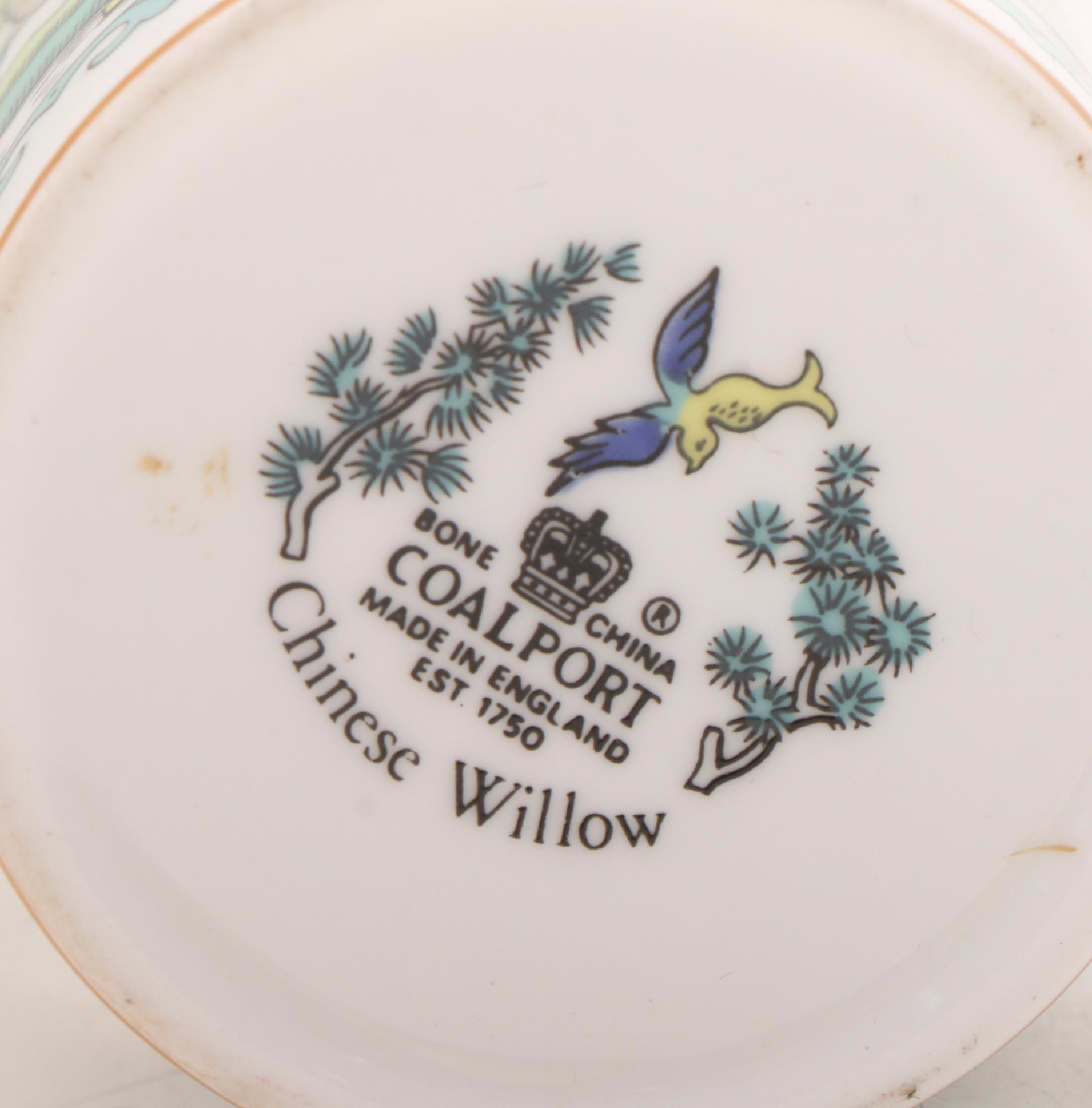 Coalport "Chinese Willow' Bone China Tea Set, Mid to Late 20th Century