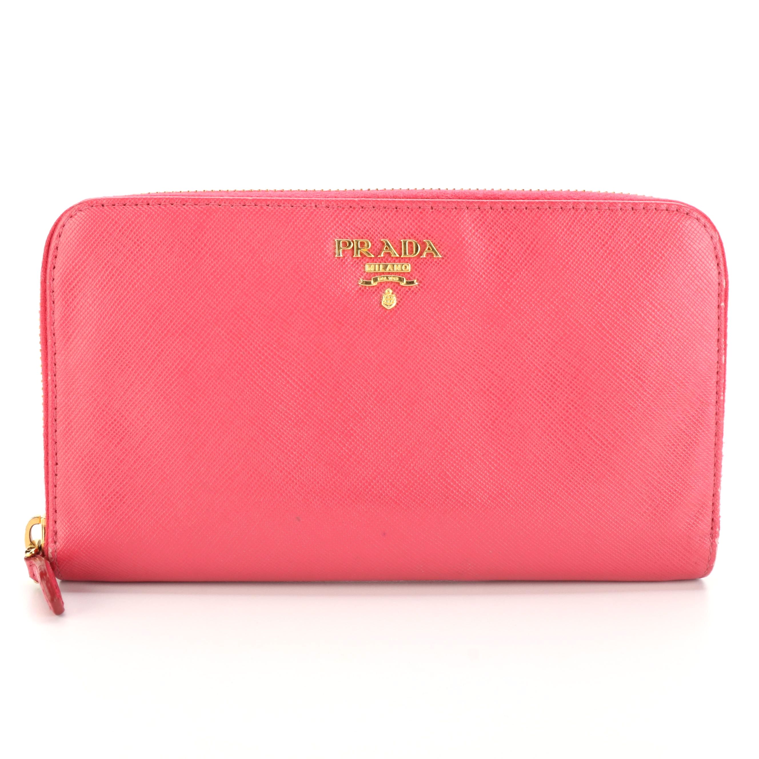 Prada Saffiano Leather Zip-Around Wallet